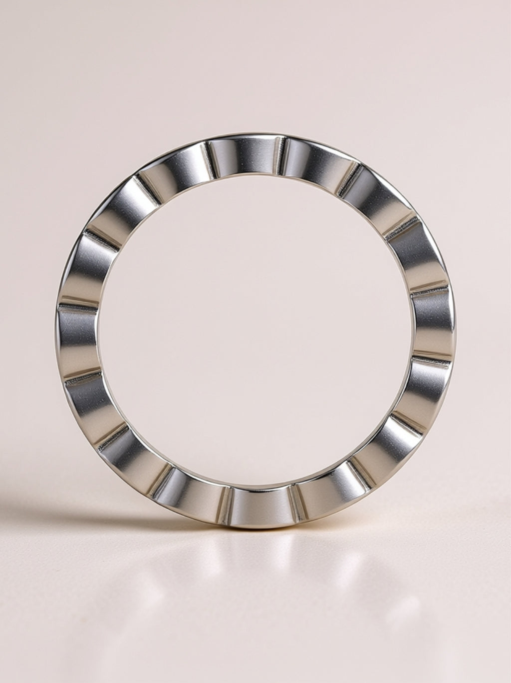 925 Platinum‑Plated Bezel‑Set Moissanite Band