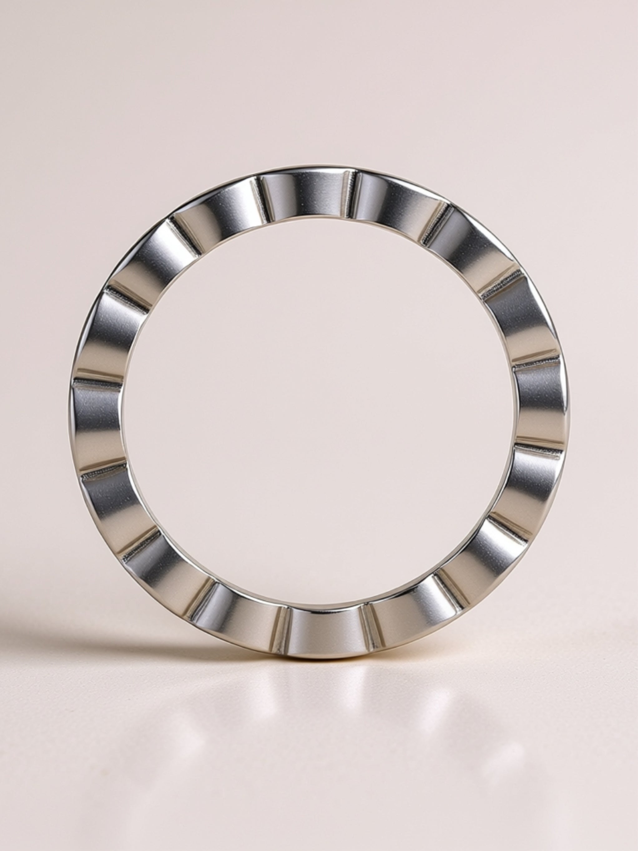 925 Platinum‑Plated Bezel‑Set Moissanite Band