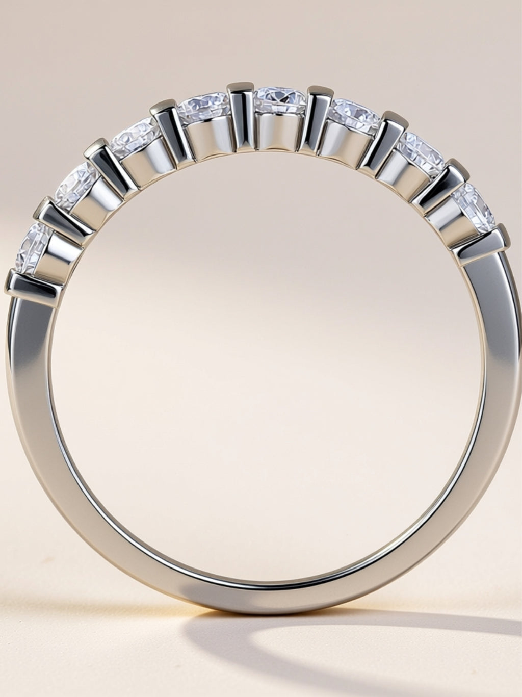 S925 Scalloped Moissanite Band