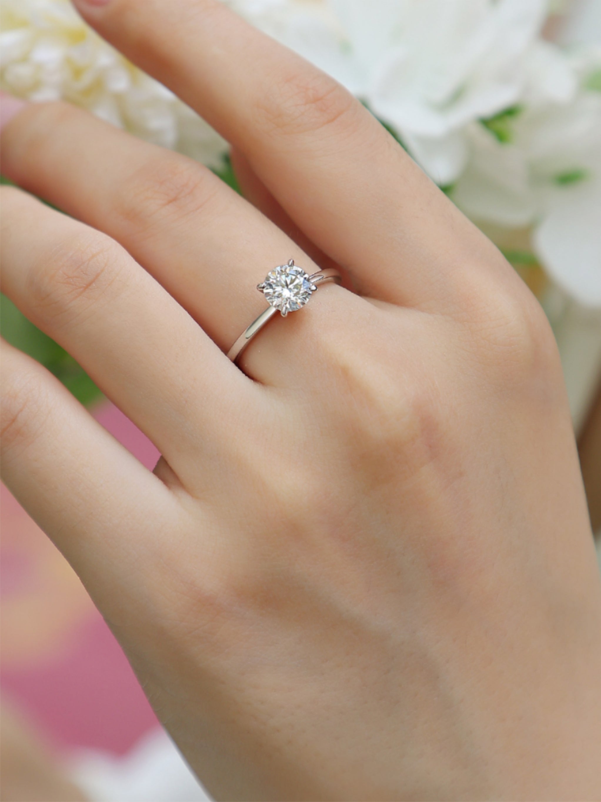 Carat Moissanite Solitaire Engagement Ring