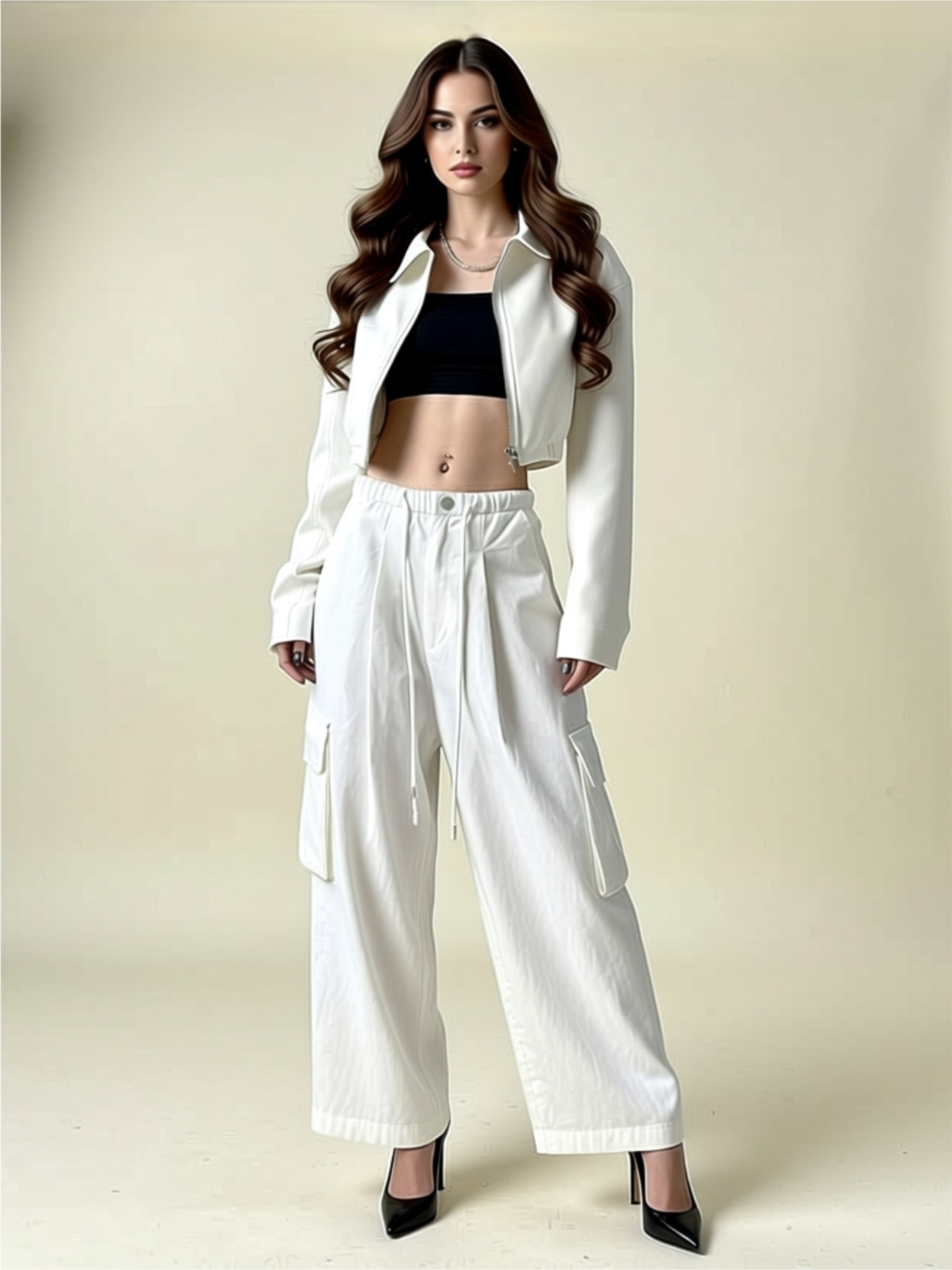 Cropped Vegan Leather Jacket