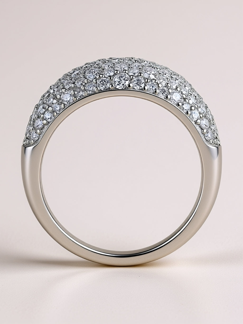 Pavé Dome Moissanite Band Ring