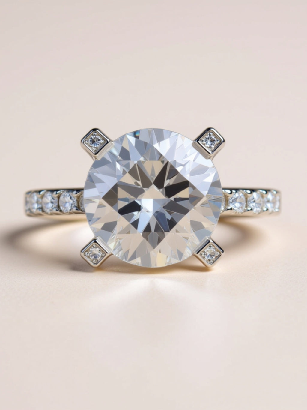 5 Carat Moissanite Solitaire Ring