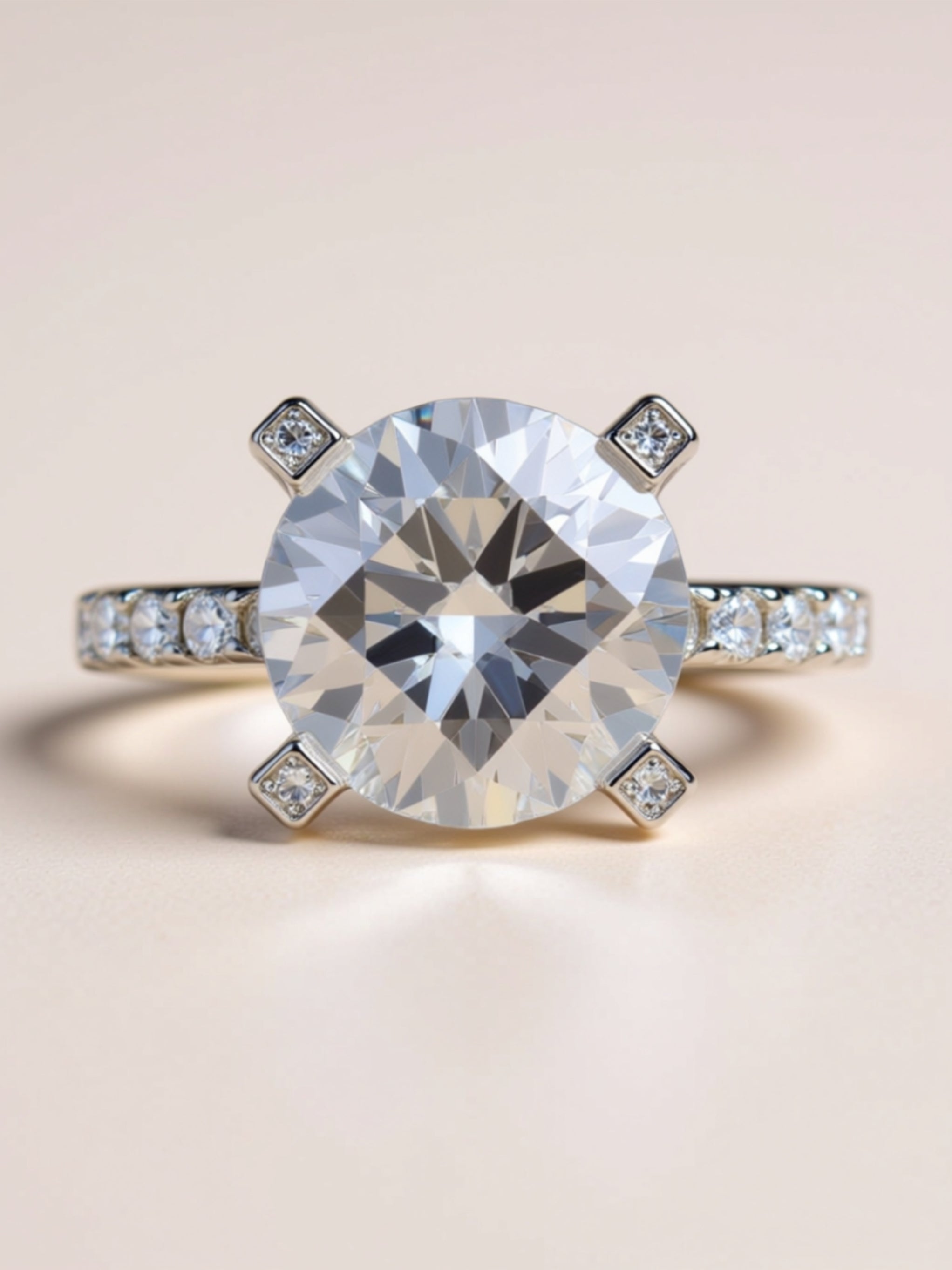 5 Carat Moissanite Solitaire Ring