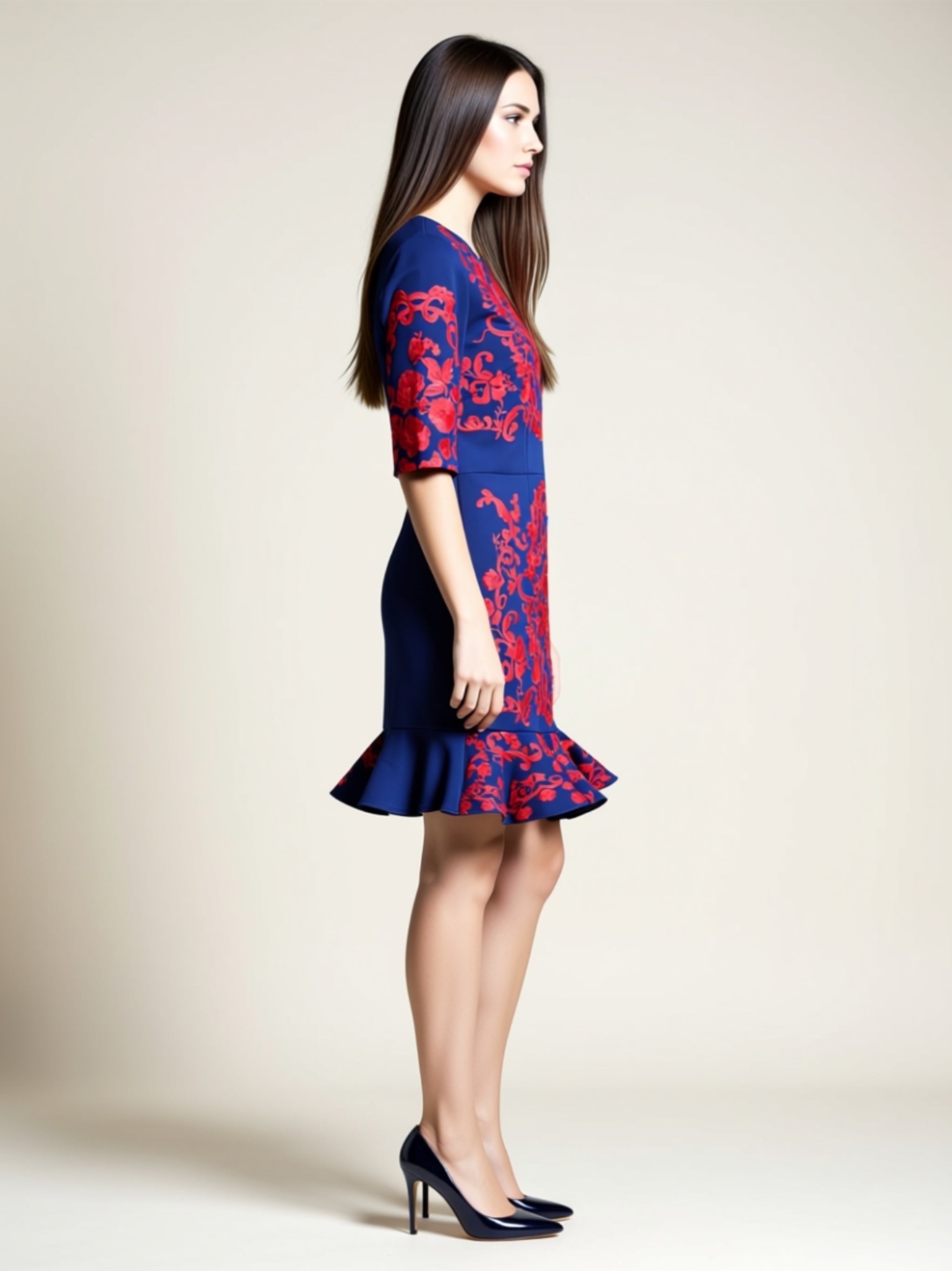 Floral Ruffle Hem Mini Dress