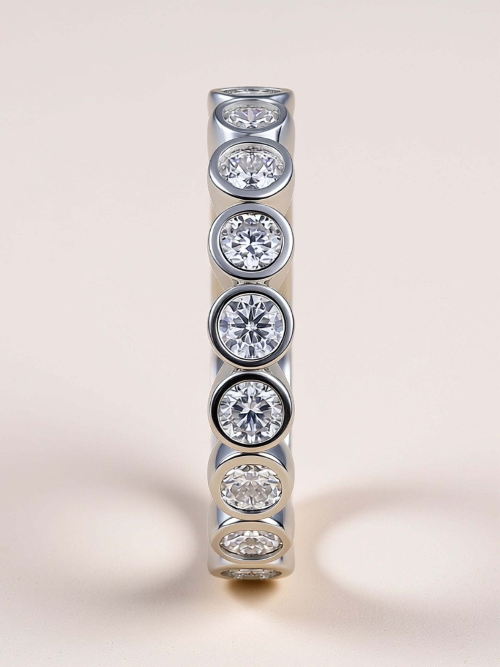 Bezel‑Set Moissanite Eternity Band