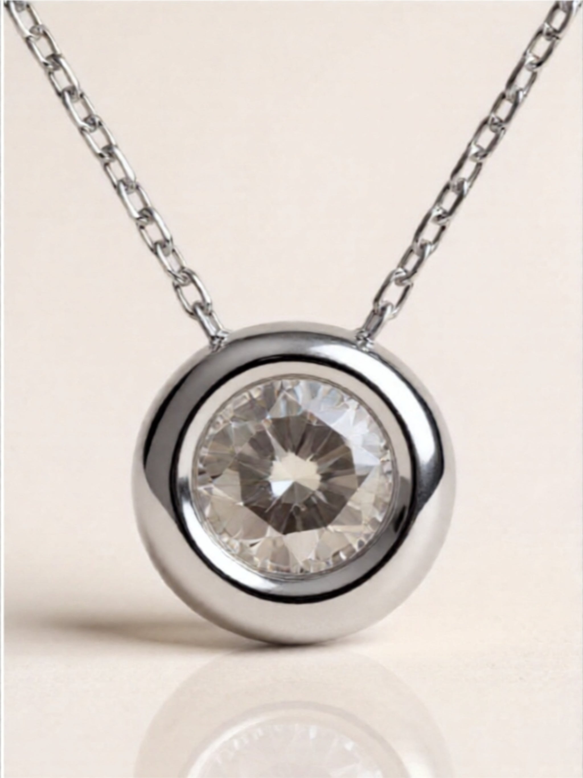 1 Carat Moissanite Pendant 925 Sterling Silver Necklace