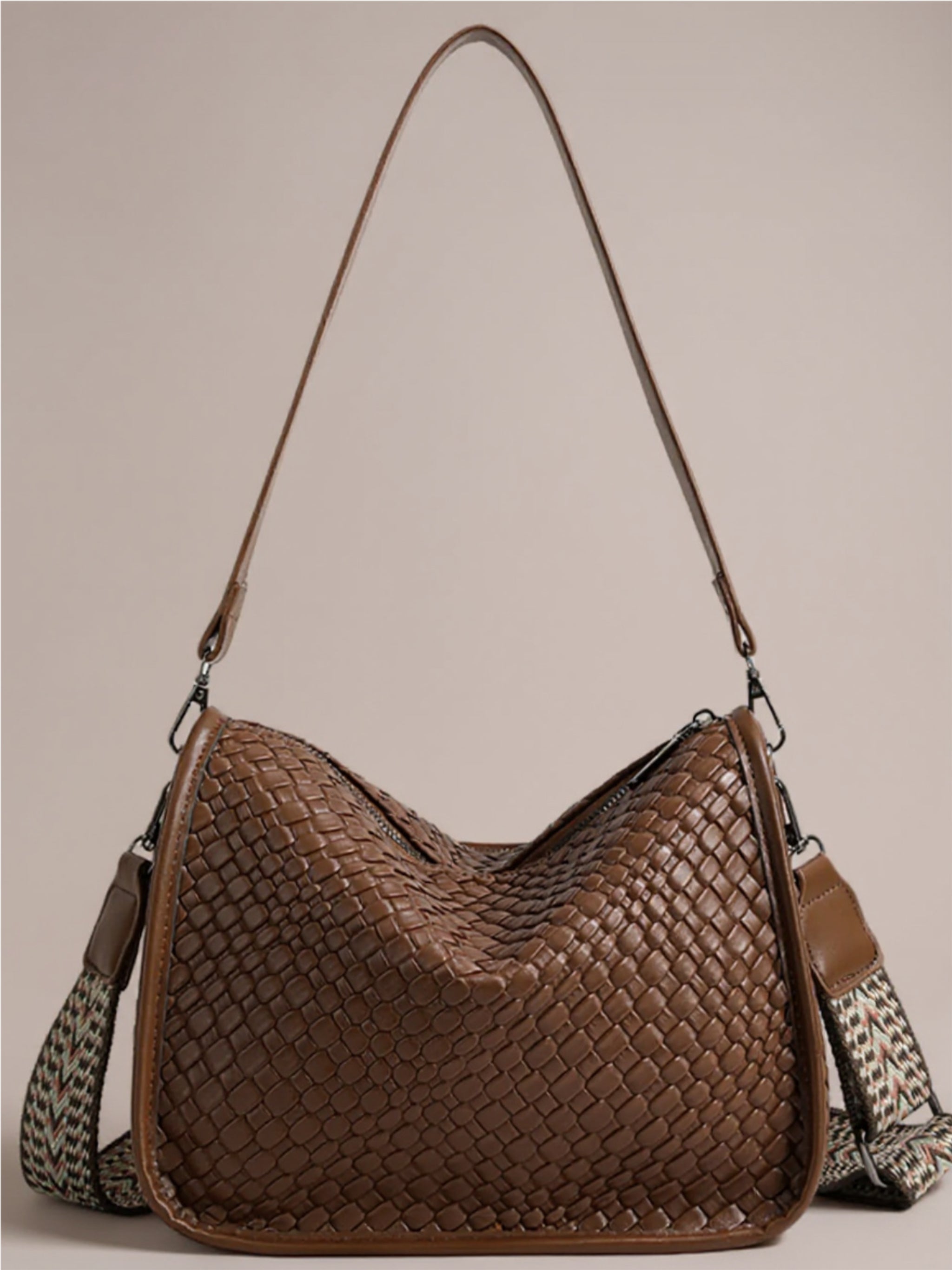 Textured Leather Shoulder Bag