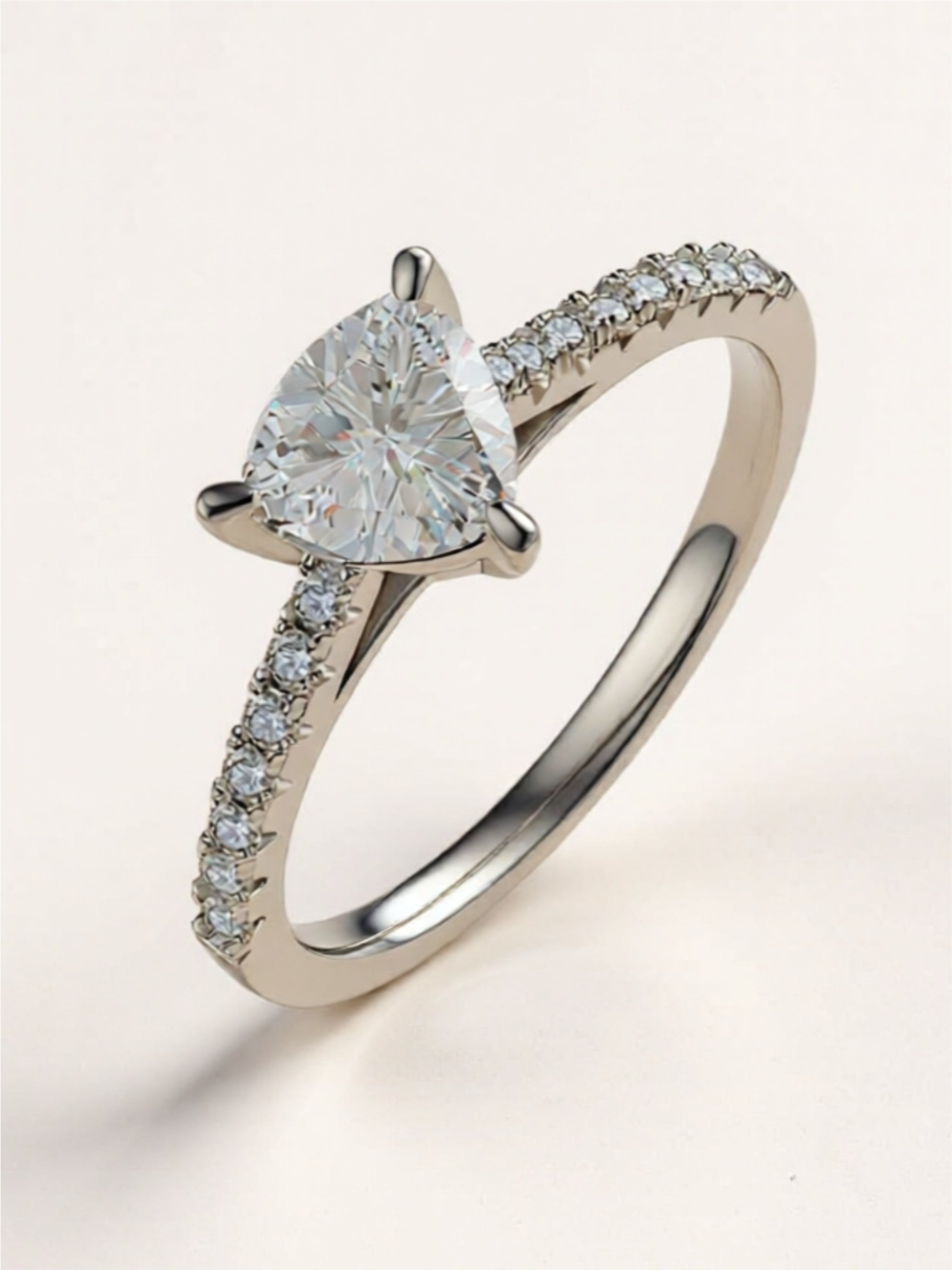 1 Carat Moissanite Triangle 925 Sterling Silver Ring