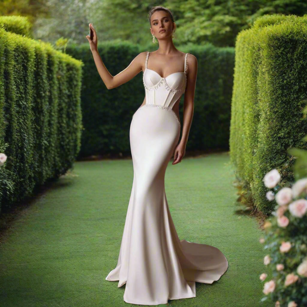 Sweetheart Mermaid Wedding Dress with Detachable Train