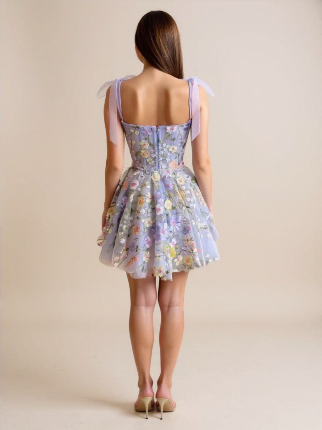 Lavender Floral  3D Dress
