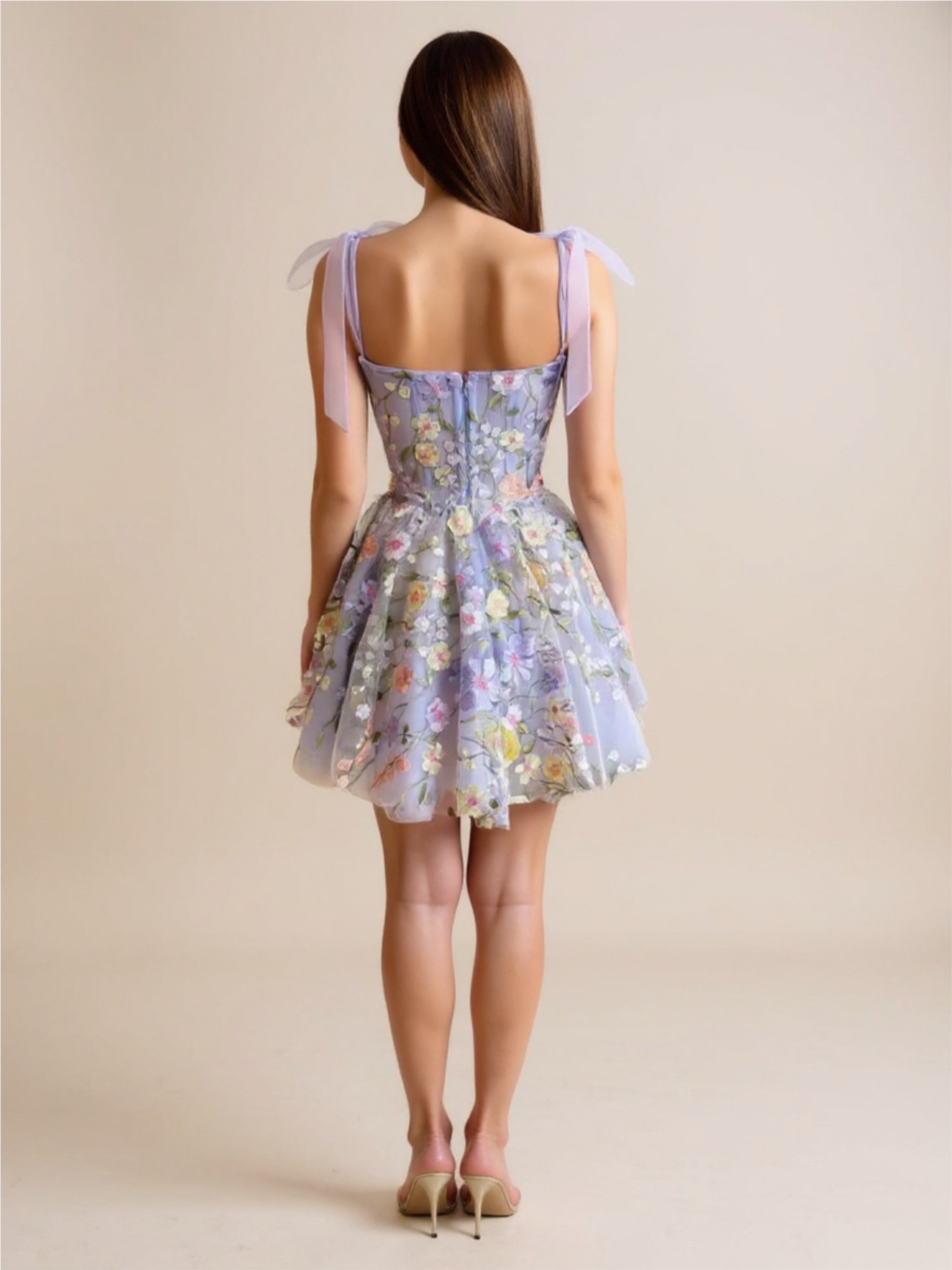 Lavender Floral  3D Dress