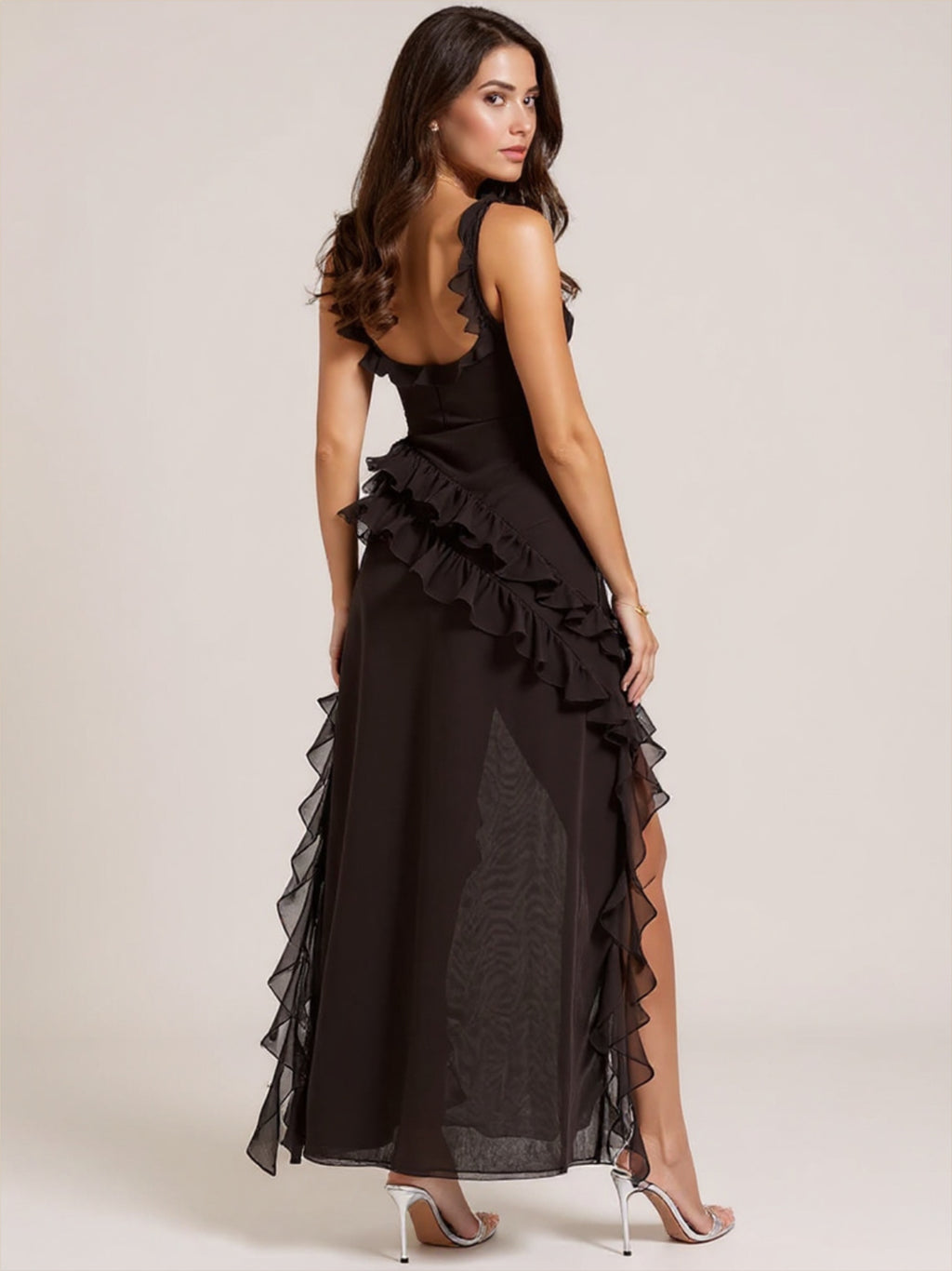 High Slit Ribbon Dress