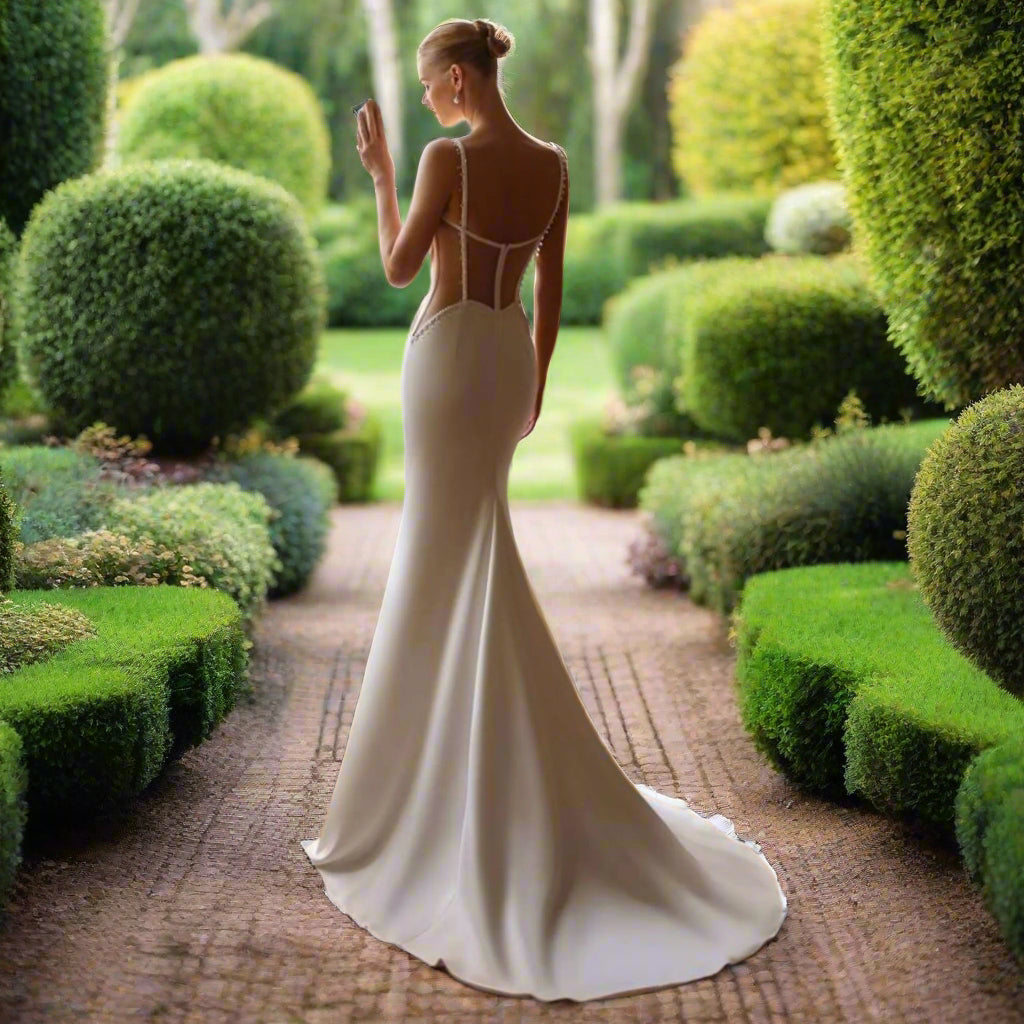 Sweetheart Mermaid Wedding Dress with Detachable Train