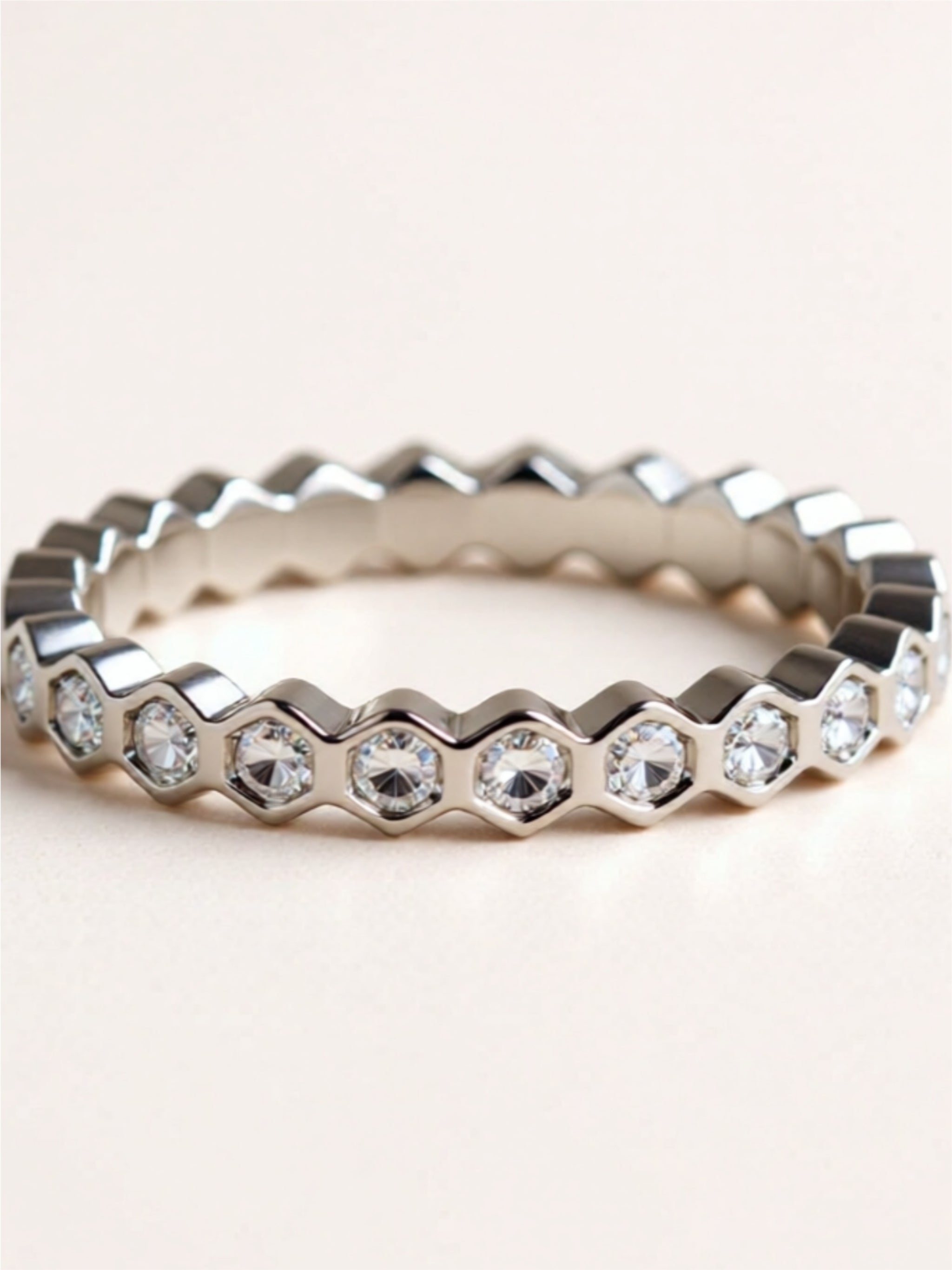 Moissanite 925 Sterling Silver Eternity Ring