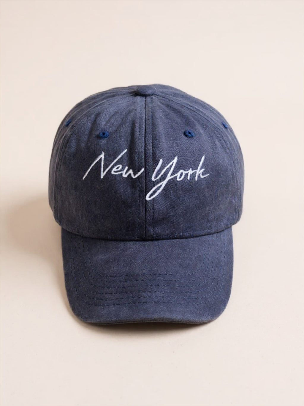 Washed Embroidered City Baseball Cap