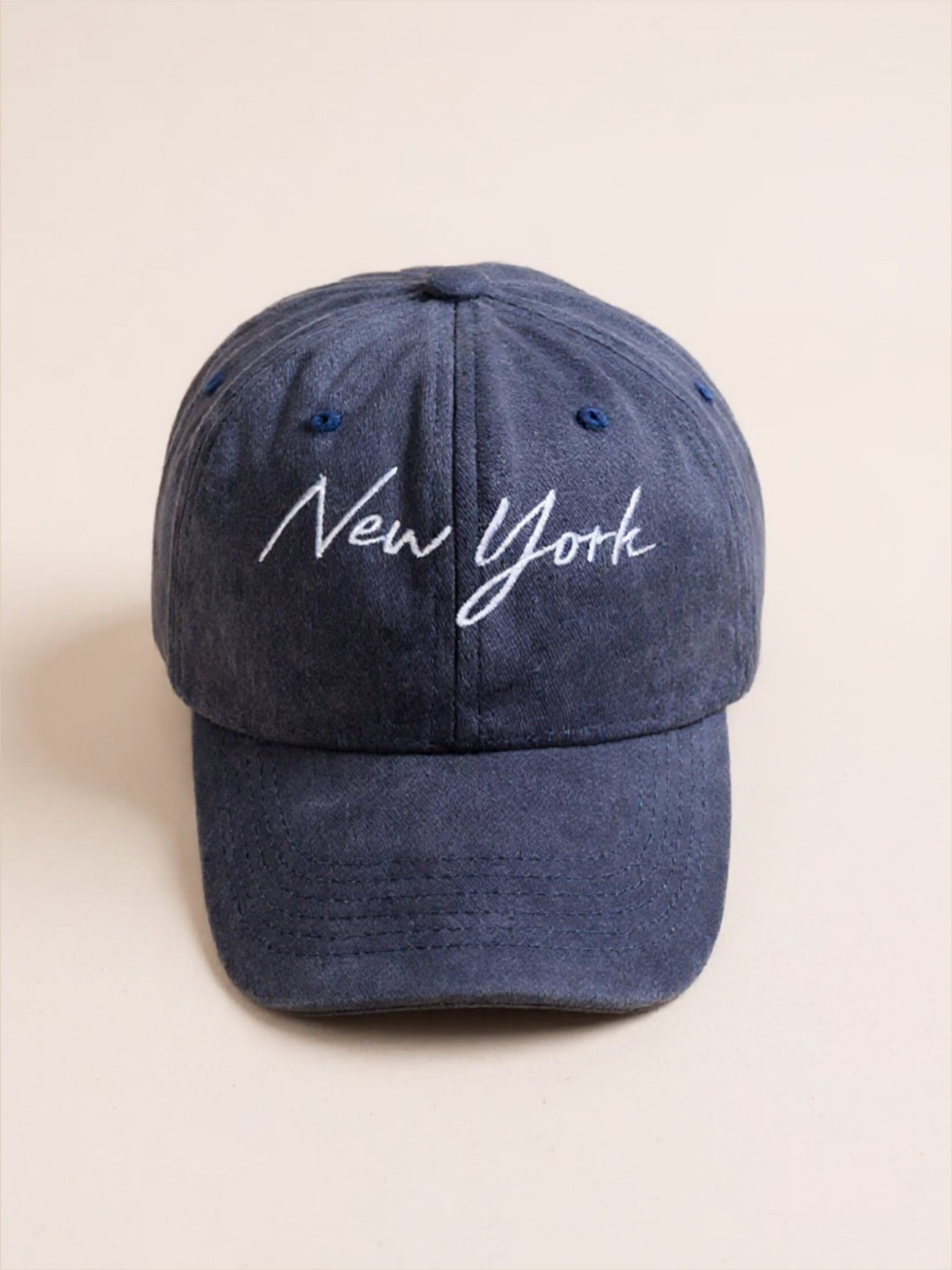 Washed Embroidered City Baseball Cap