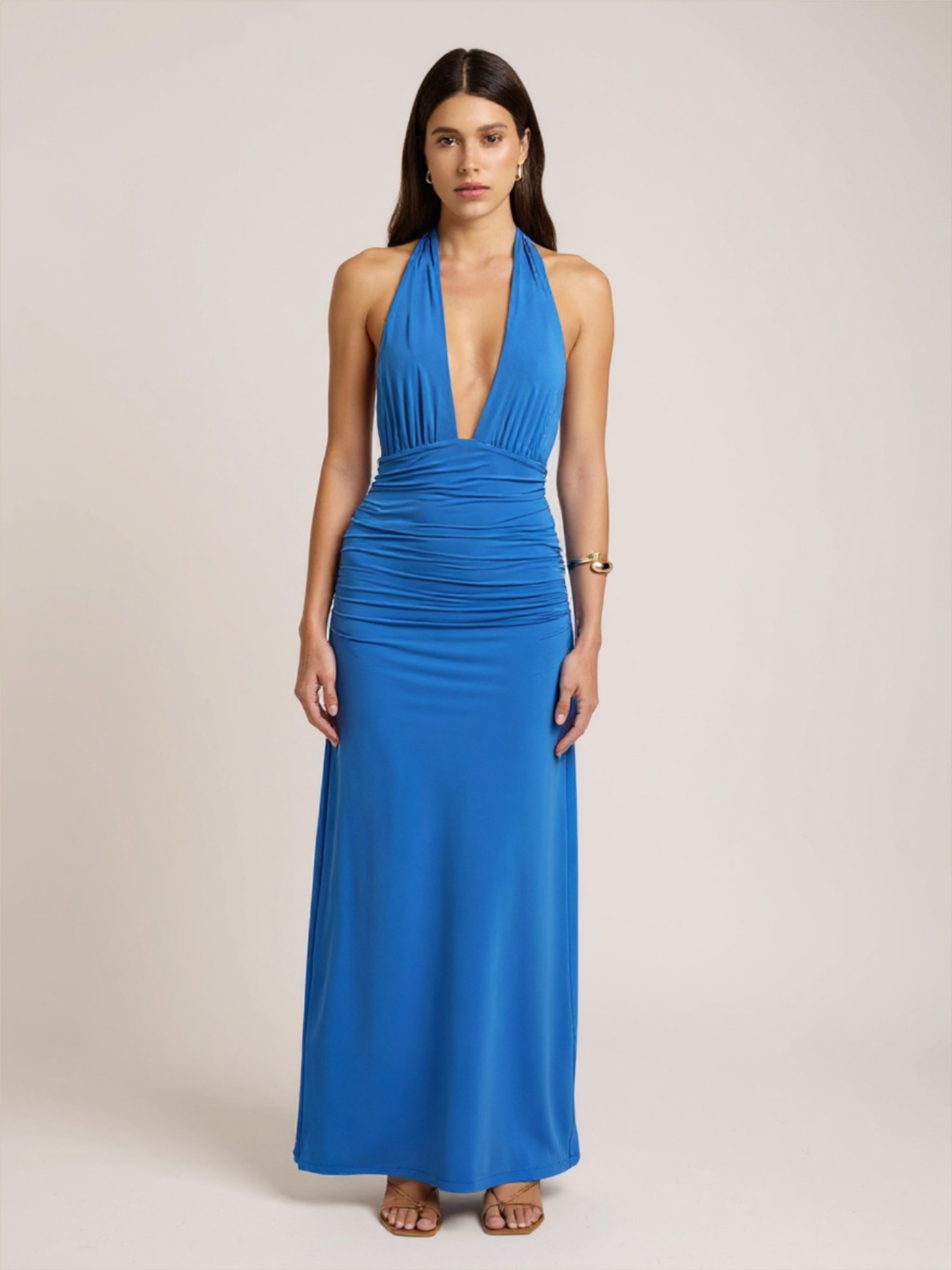 Sexy Halter V-Neck Maxi Dress