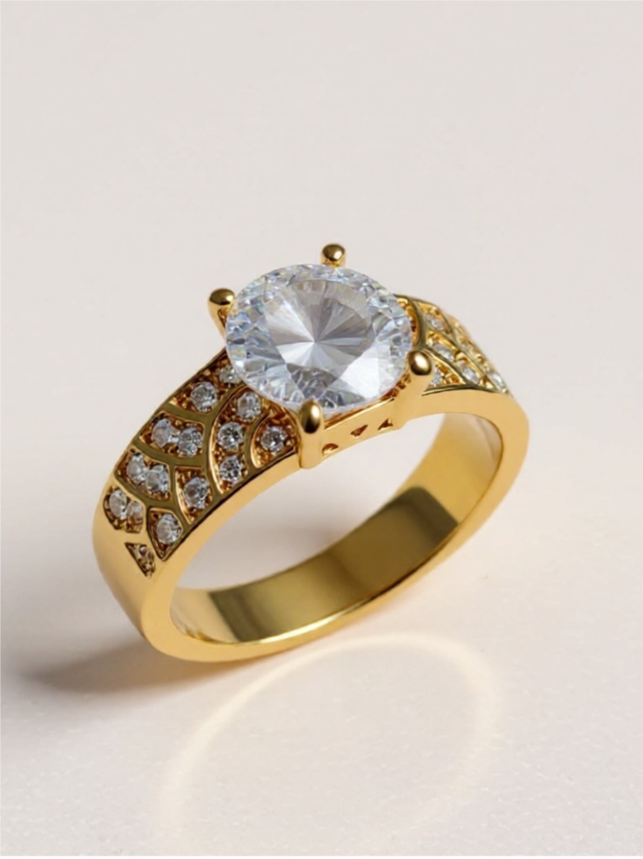 1.5 Carat Gold Vermeil Moissanite Ring