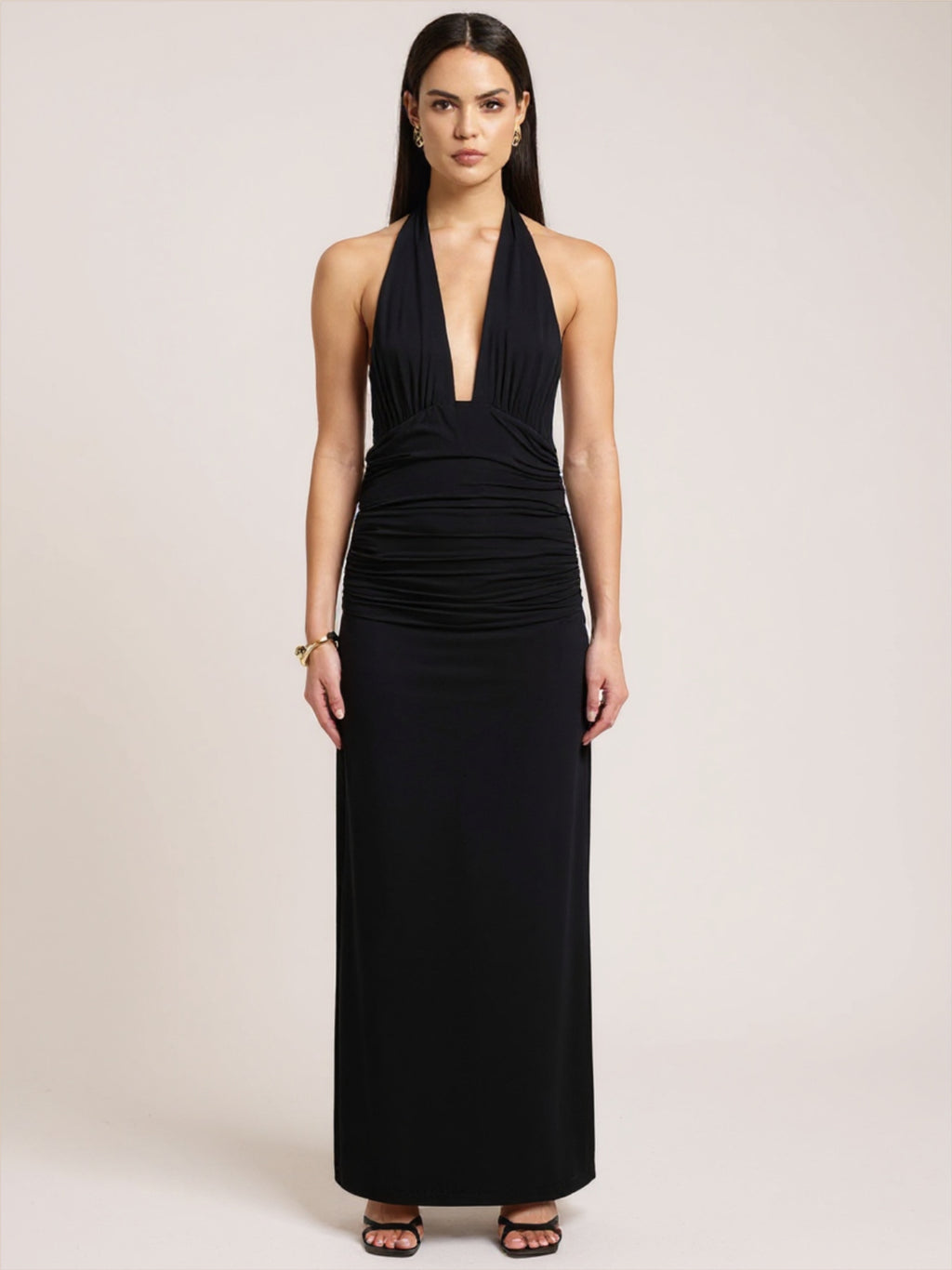 Sexy Halter V-Neck Maxi Dress