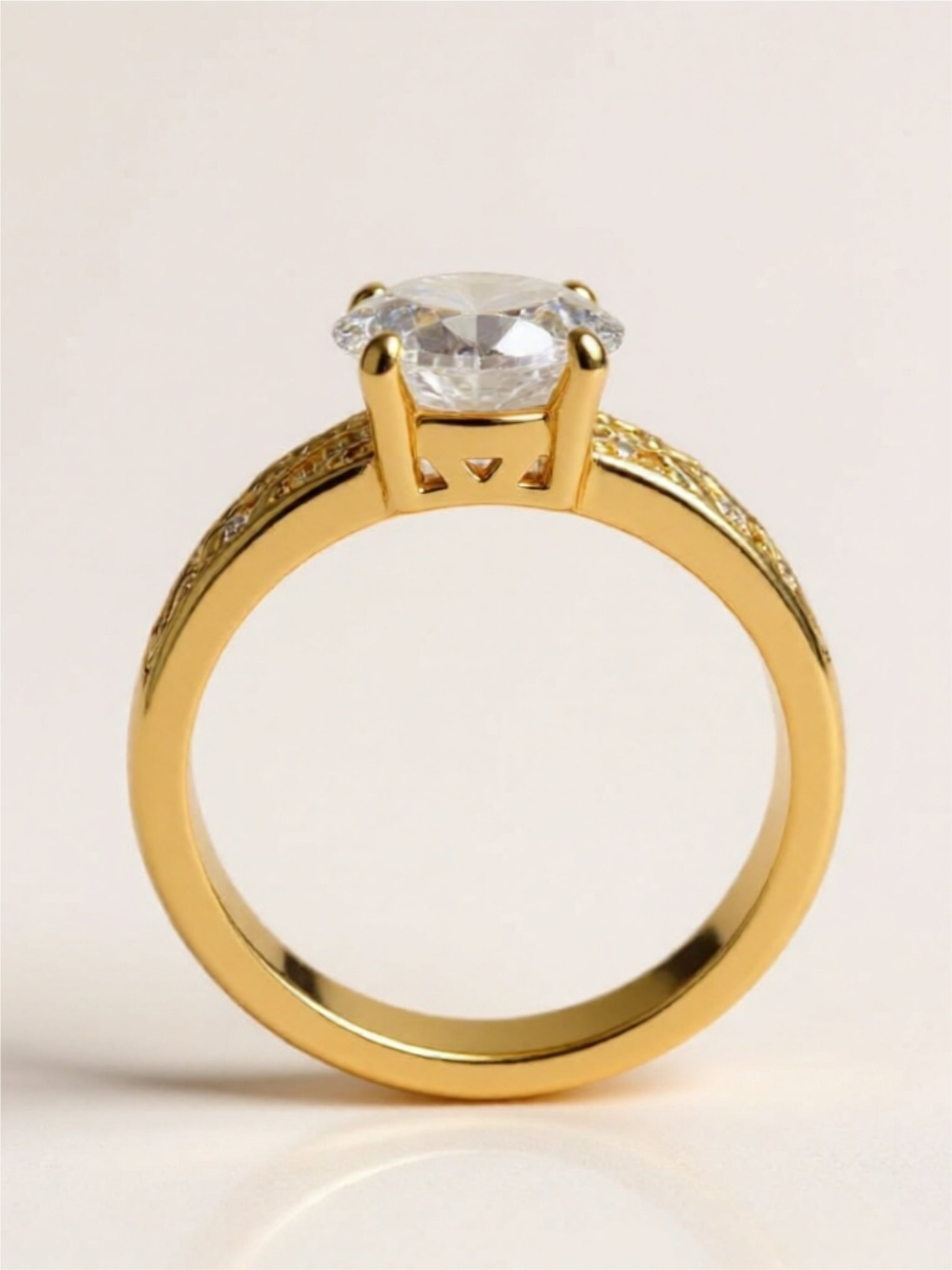 1.5 Carat Gold Vermeil Moissanite Ring