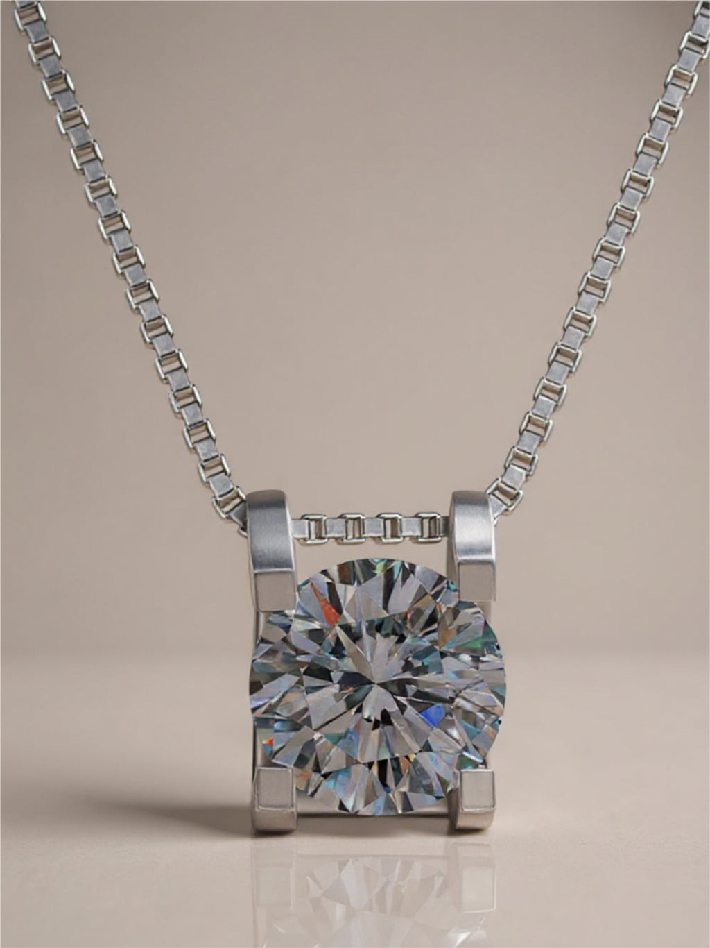 1 Carat Moissanite 925 Sterling Silver Necklace