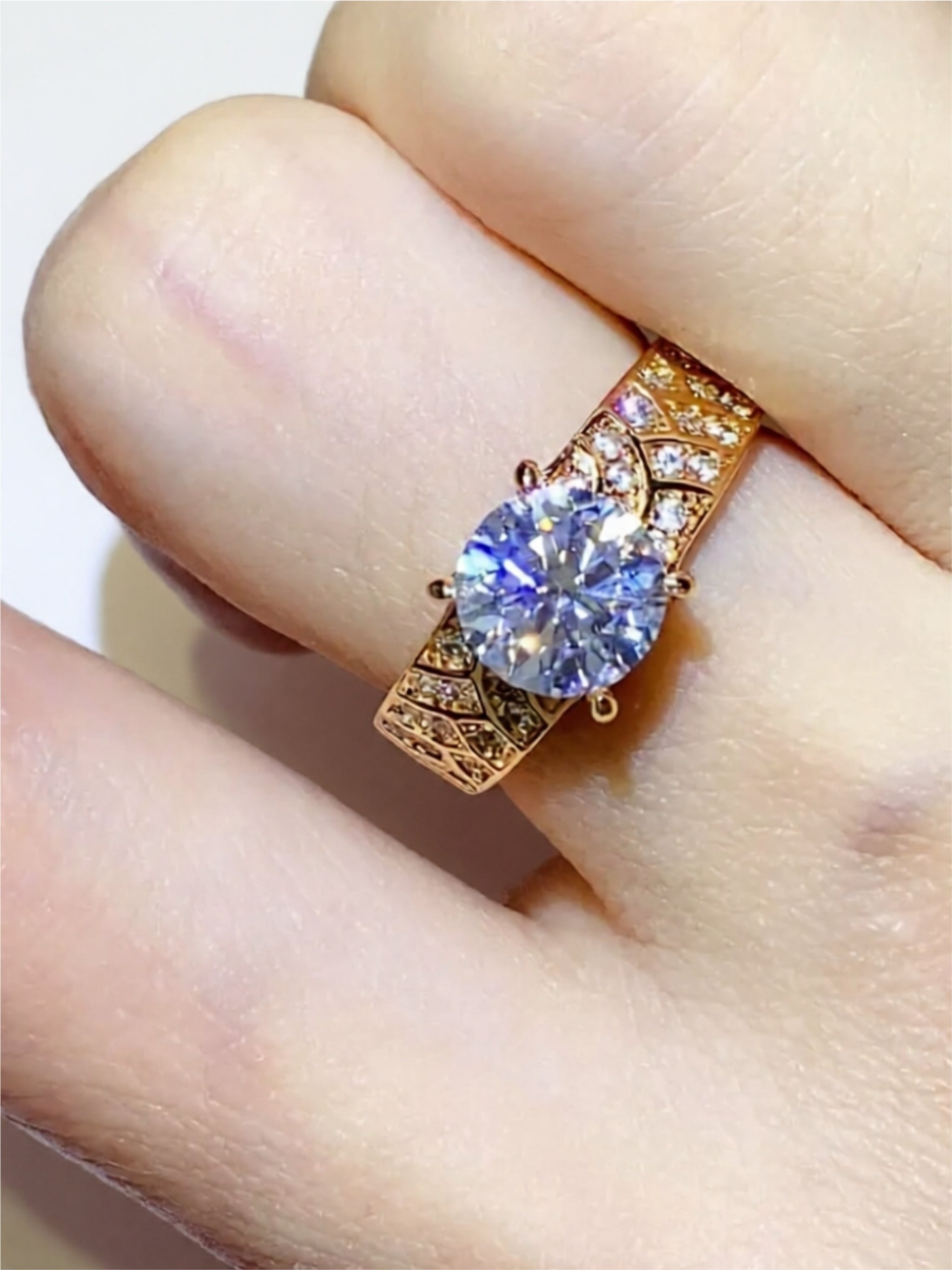 1.5 Carat Gold Vermeil Moissanite Ring