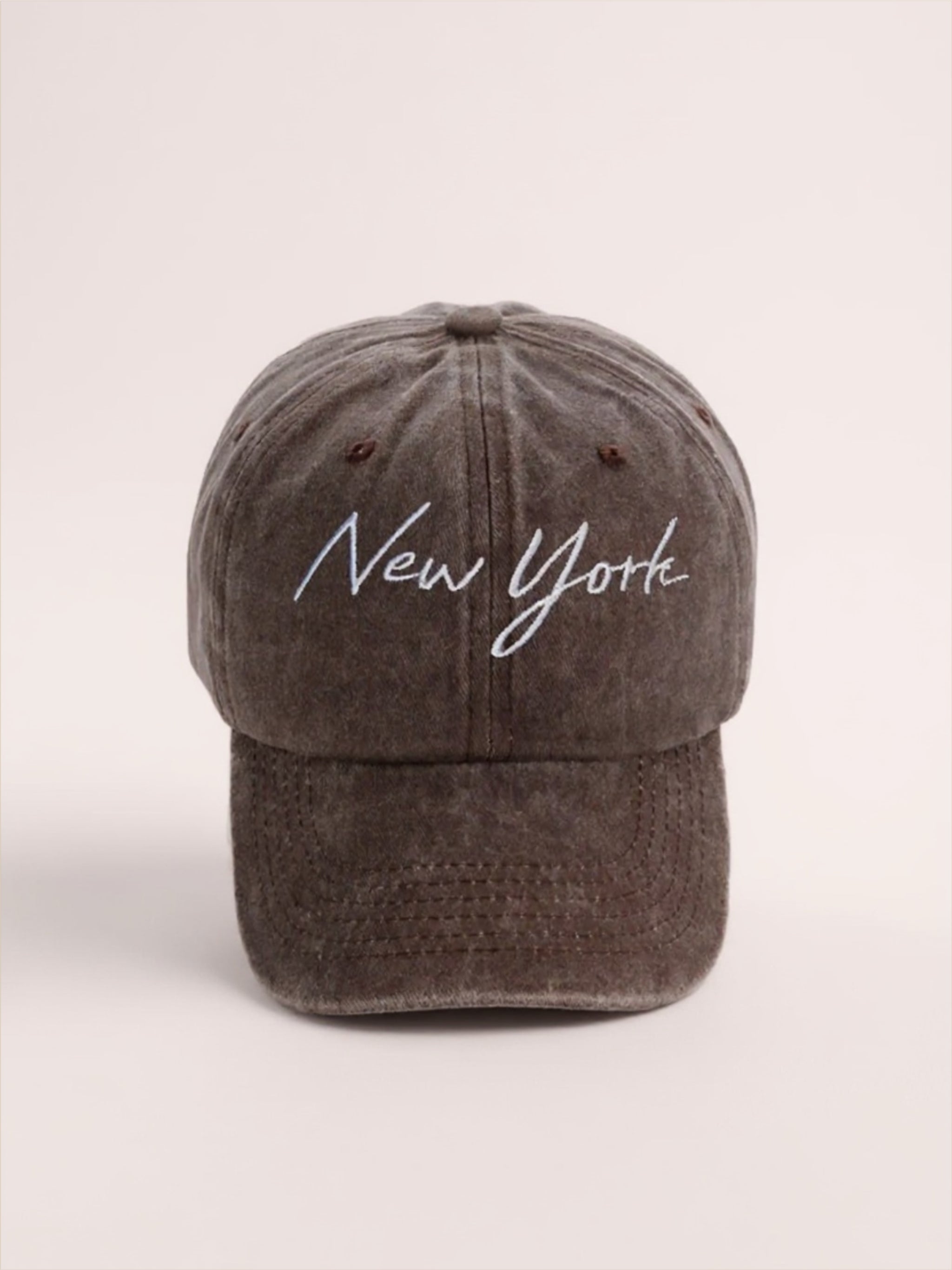 Washed Embroidered City Baseball Cap