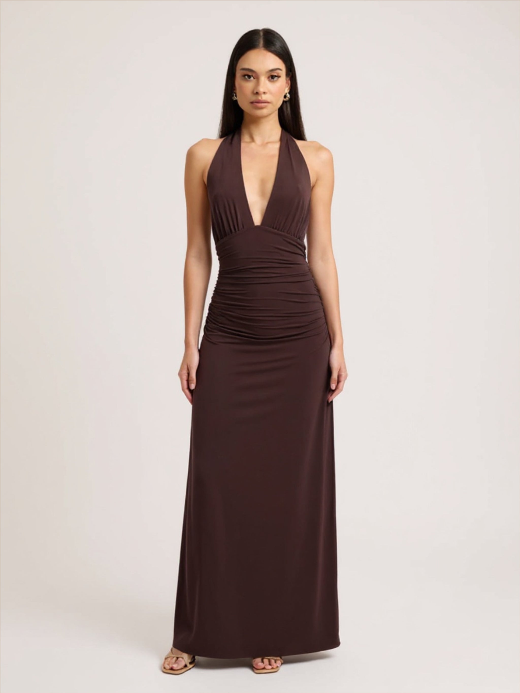 Sexy Halter V-Neck Maxi Dress
