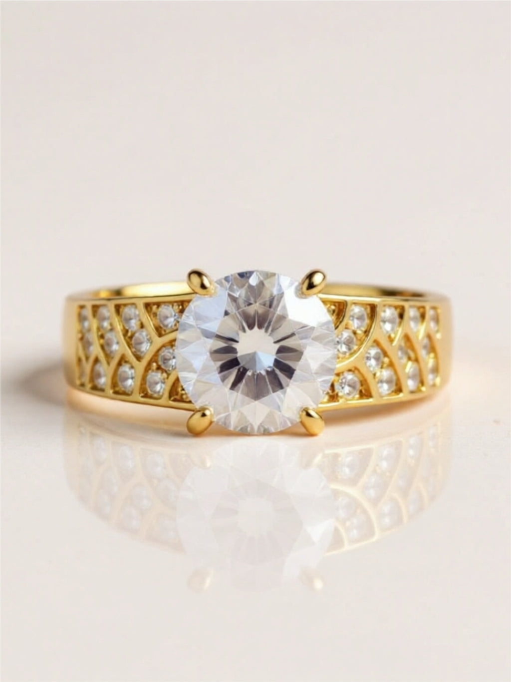 1.5 Carat Gold Vermeil Moissanite Ring