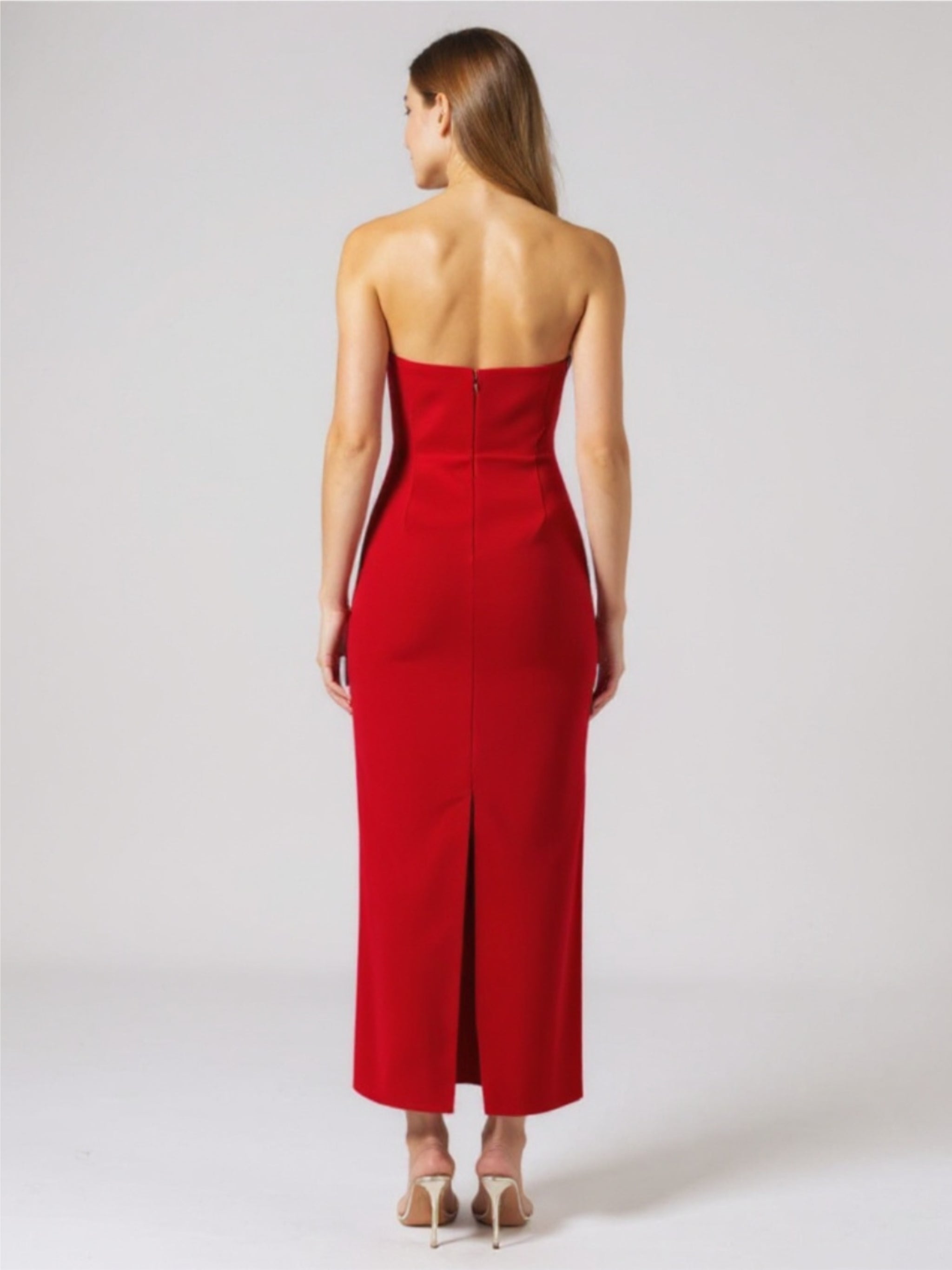 Strapless Maxi Dress with Bow Accent