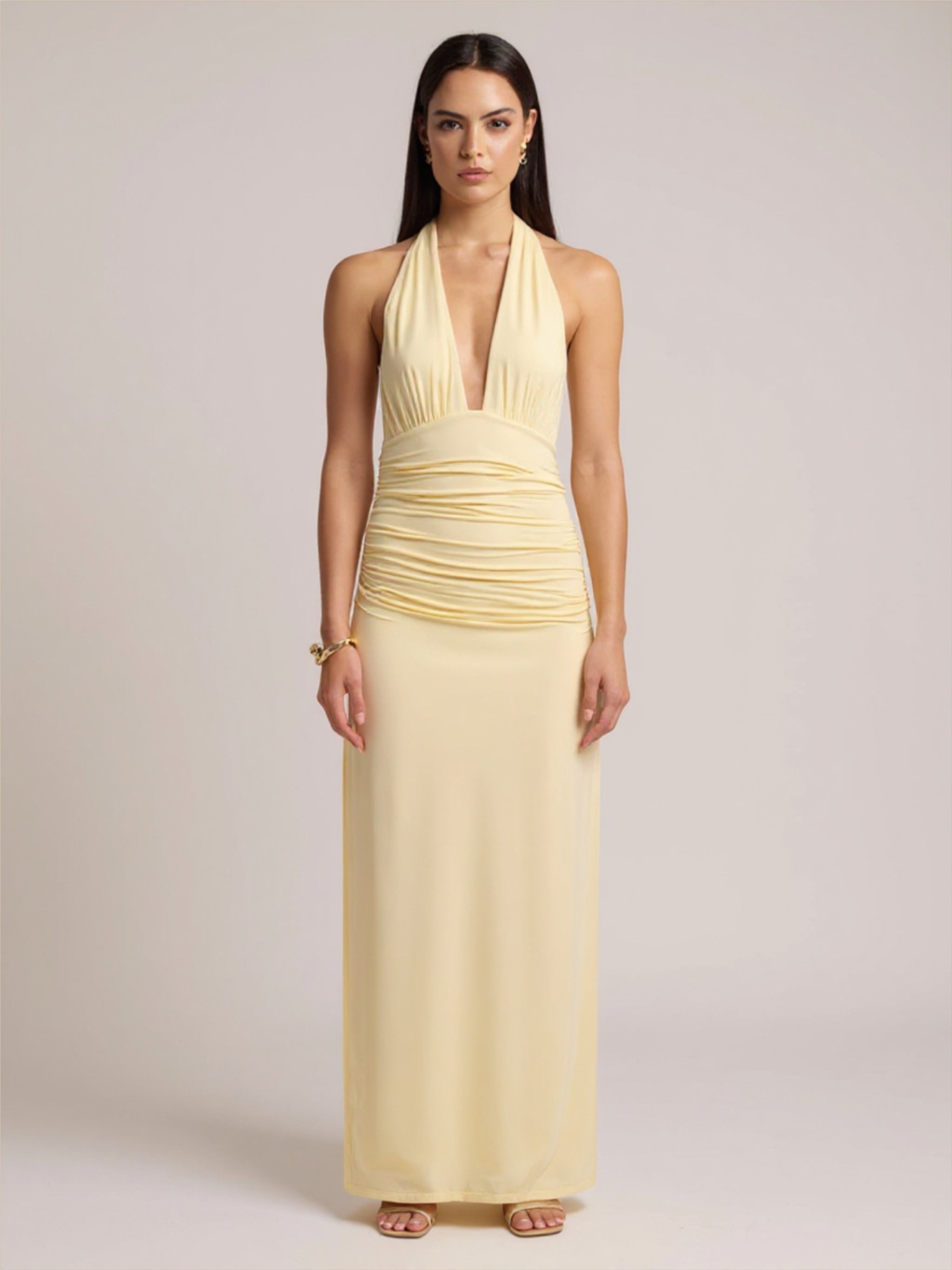 Sexy Halter V-Neck Maxi Dress