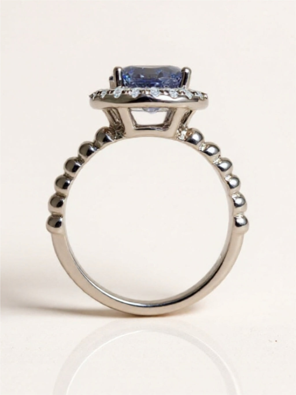 2 Carat Blue Moissanite 925 Sterling Silver Ring