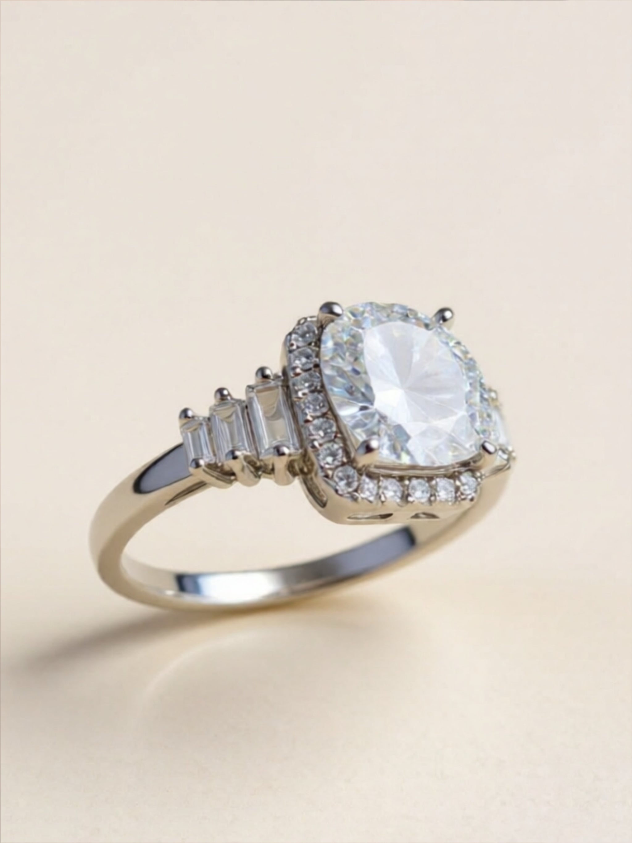 3 Carat Moissanite 925 Sterling Silver Ring