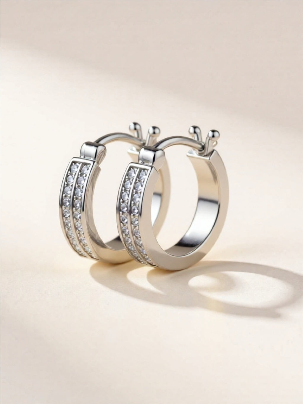 Moissanite 925 Sterling Silver Huggie Earrings