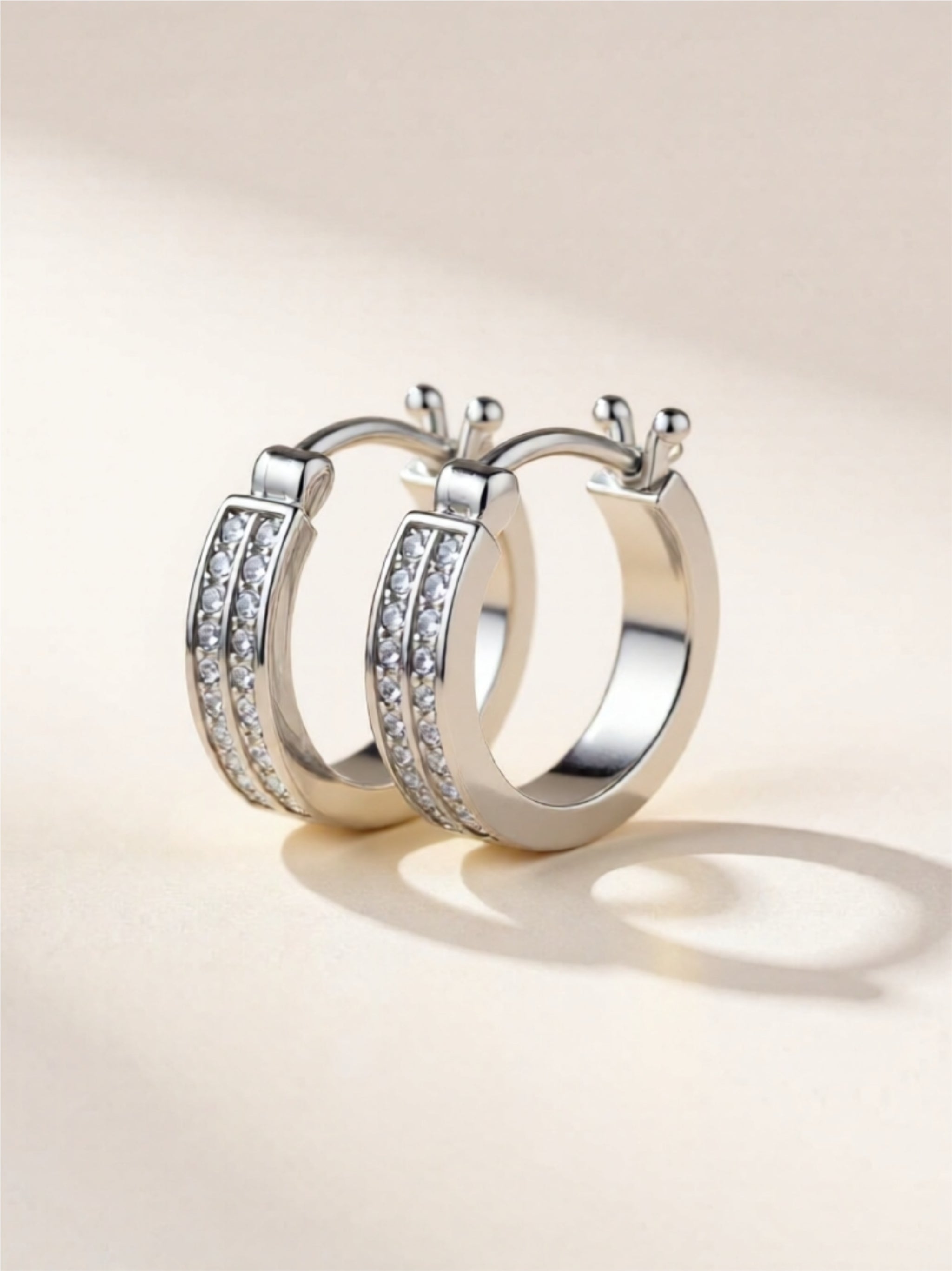 Moissanite 925 Sterling Silver Huggie Earrings