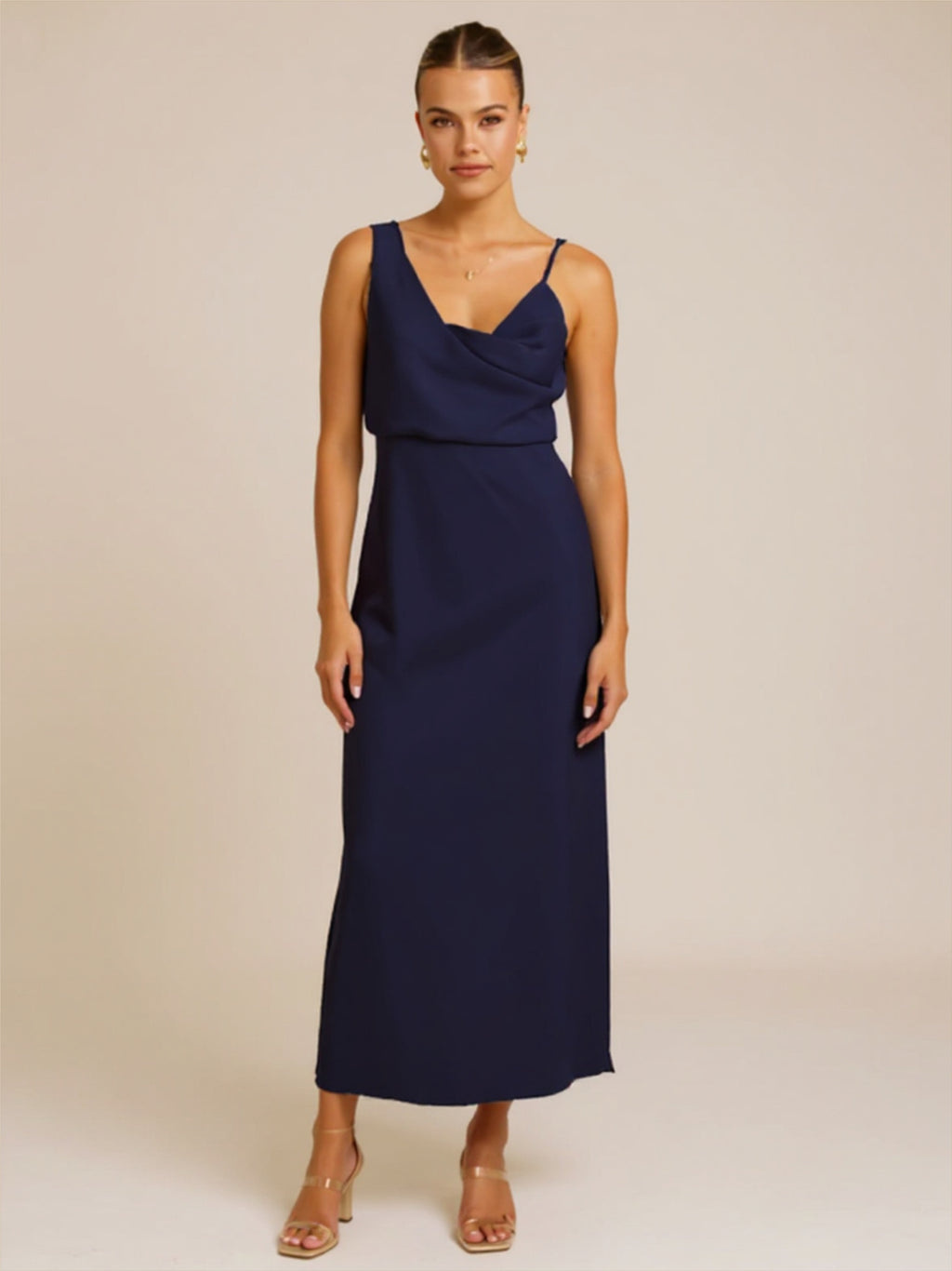 Satin Scoop Neck Dress
