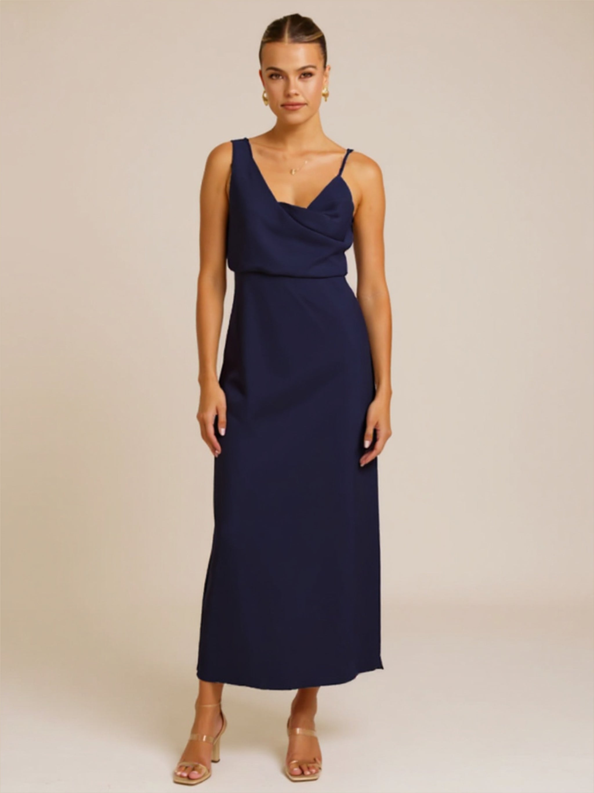 Satin Scoop Neck Dress