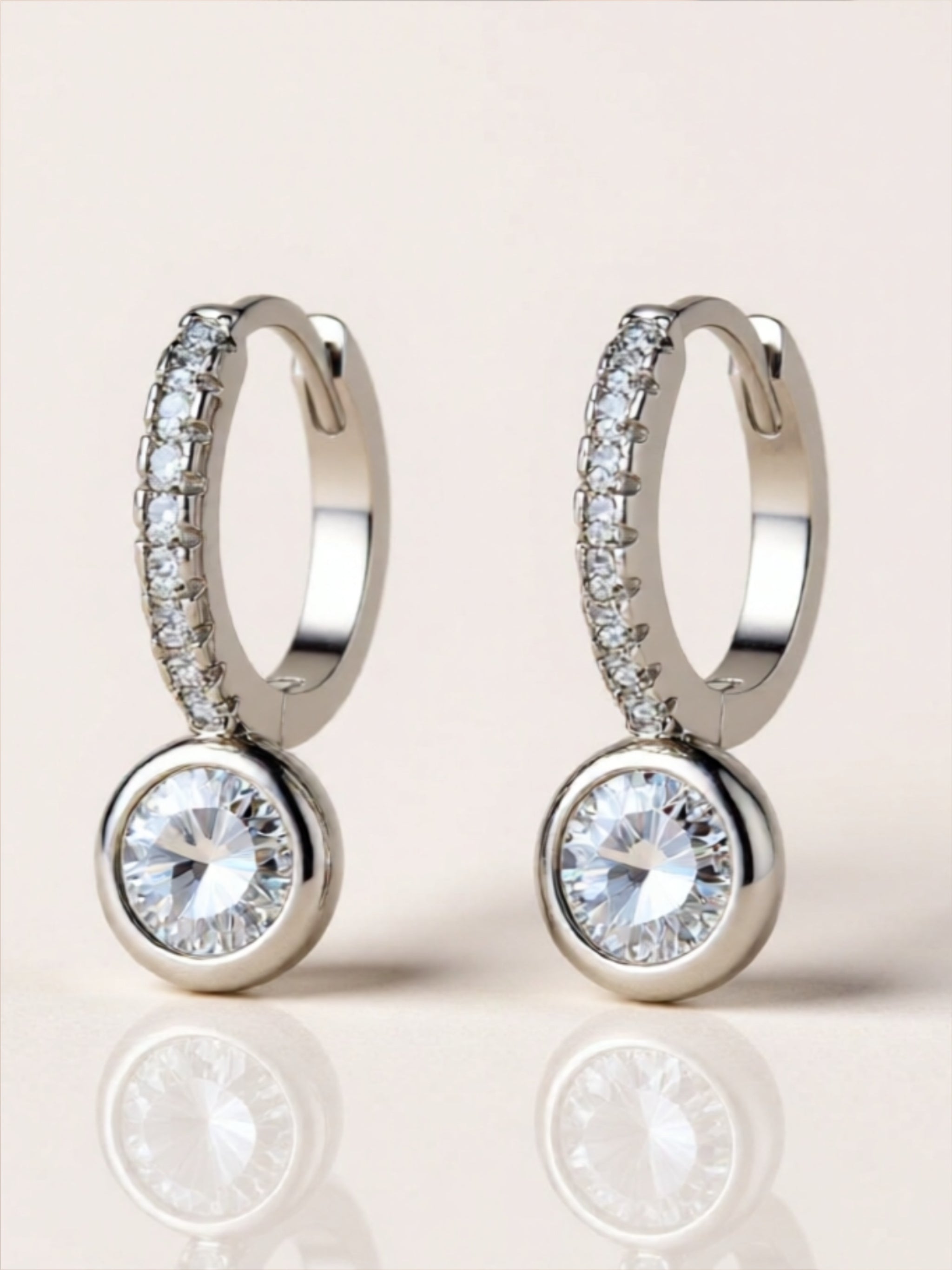 1 Carat Moissanite 925 Sterling Silver Drop Earrings