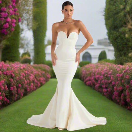 Sweetheart Wedding Dresses Mermaid with Sweep Train