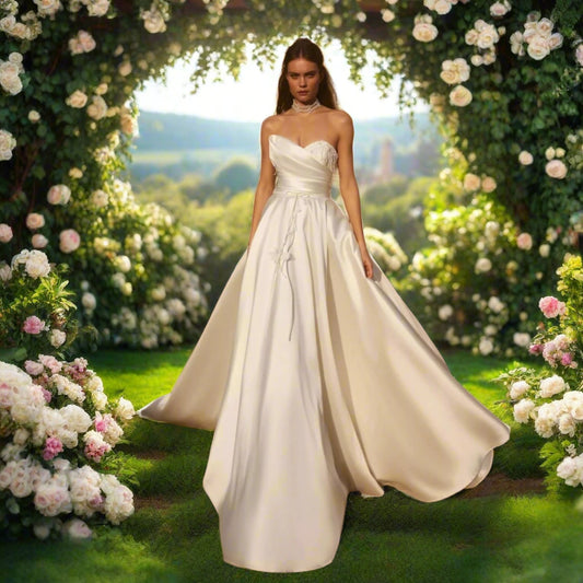 Satin Strapless Wedding Dress