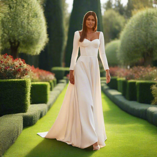 Full Sleeves Sweetheart Mermaid Bridal Gown