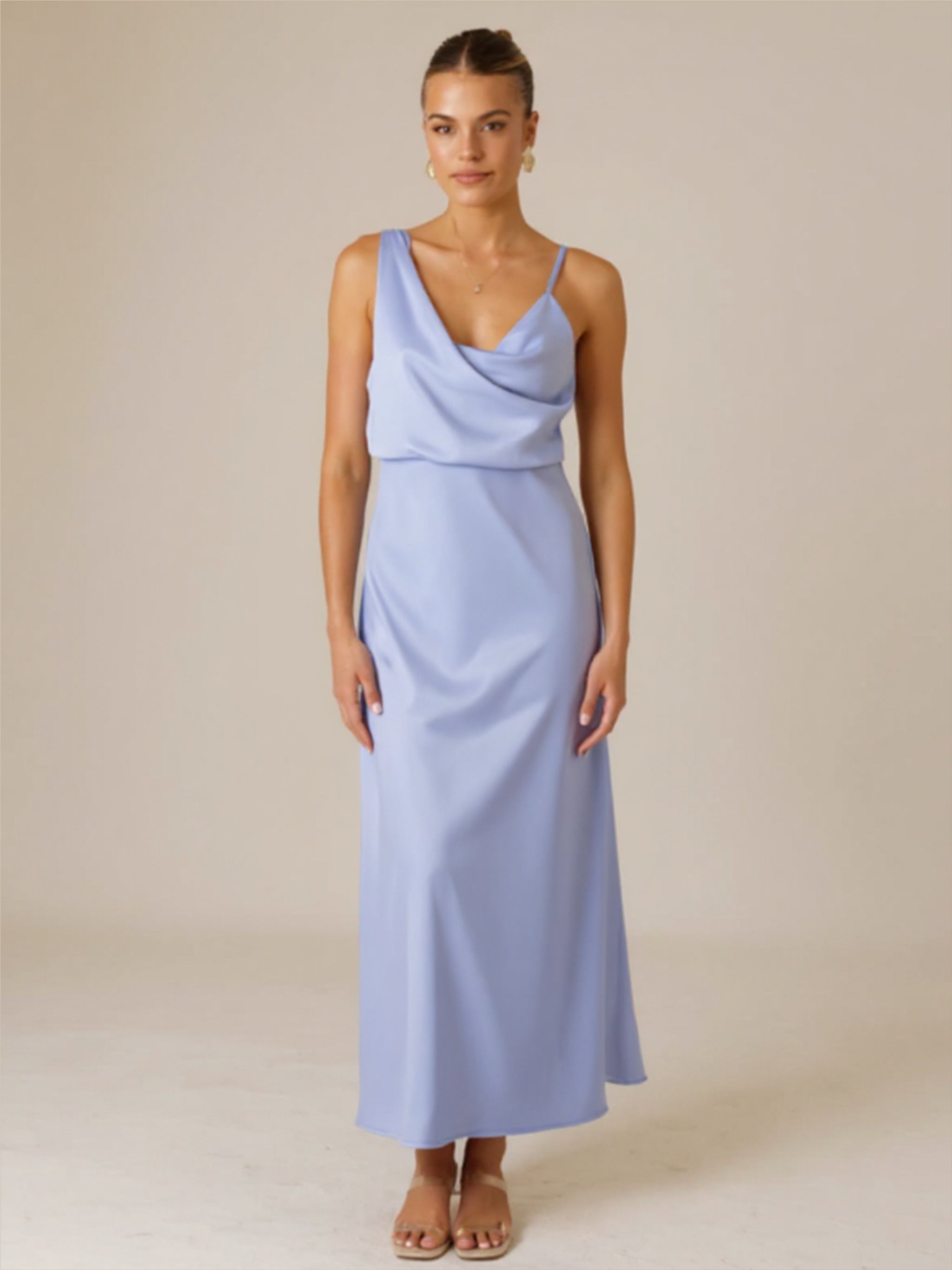 Satin Scoop Neck Dress