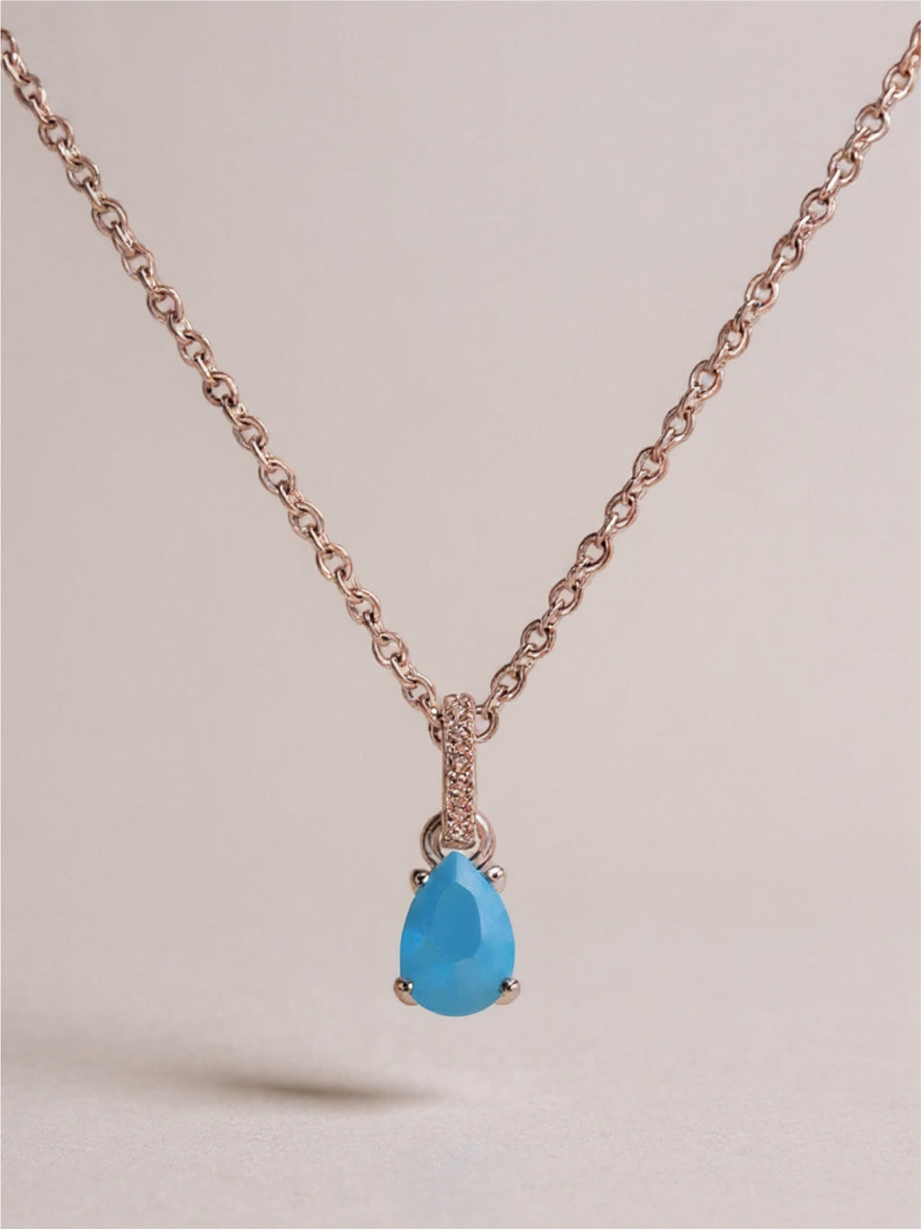 Teardrop Turquoise 925 Sterling Silver Pendant Necklace