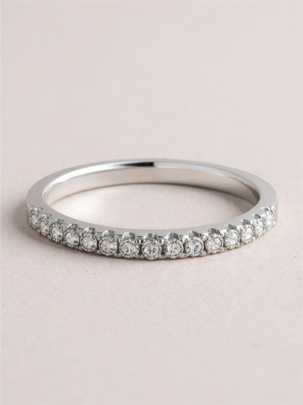 Moissanite 925 Sterling Silver Half-Eternity Ring