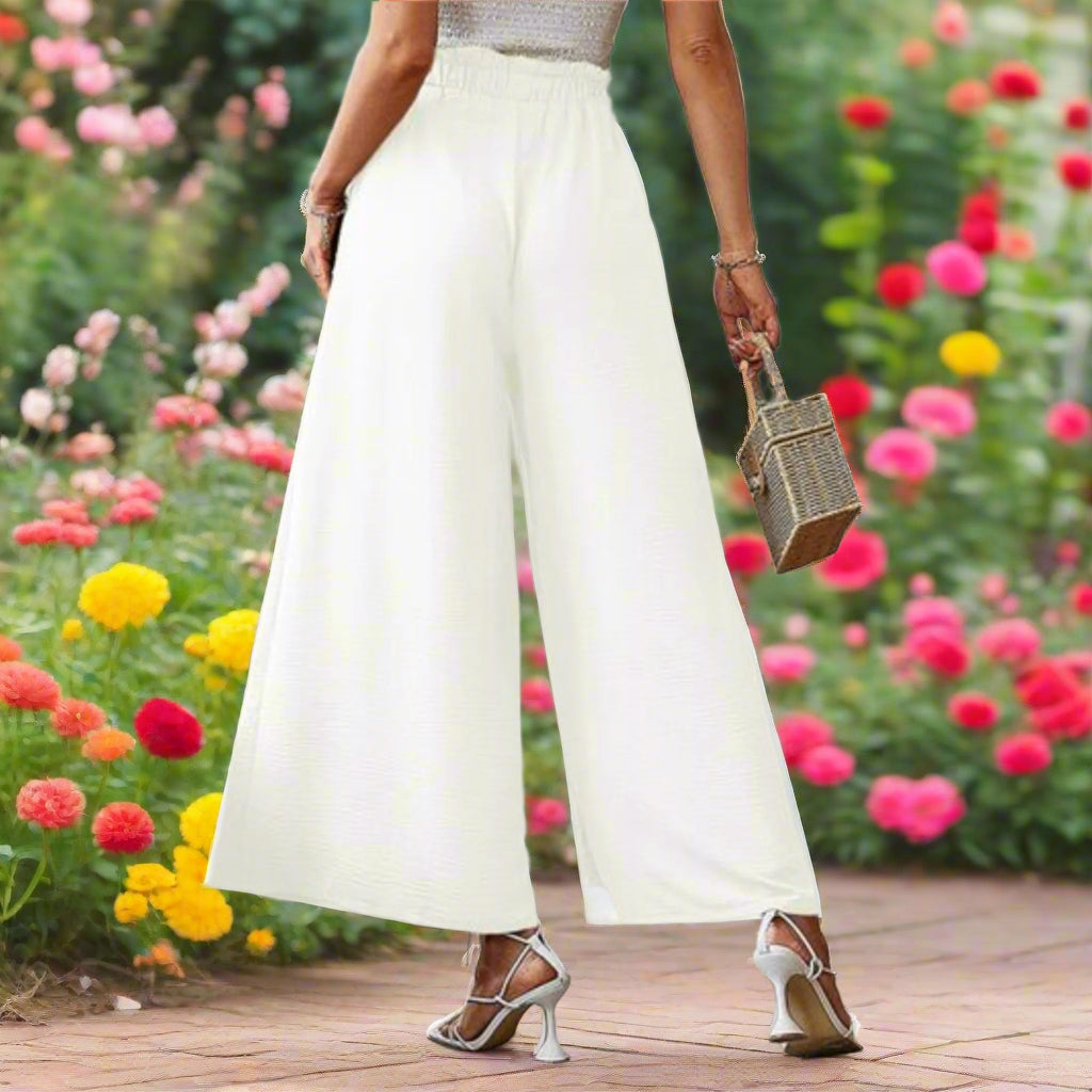 Tied Slit Wide Leg Pants