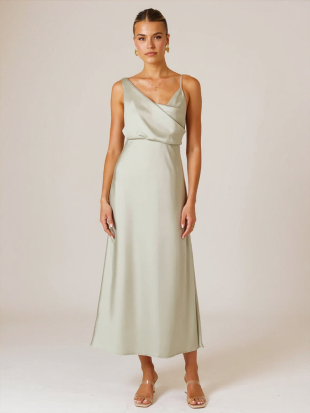 Satin Scoop Neck Dress