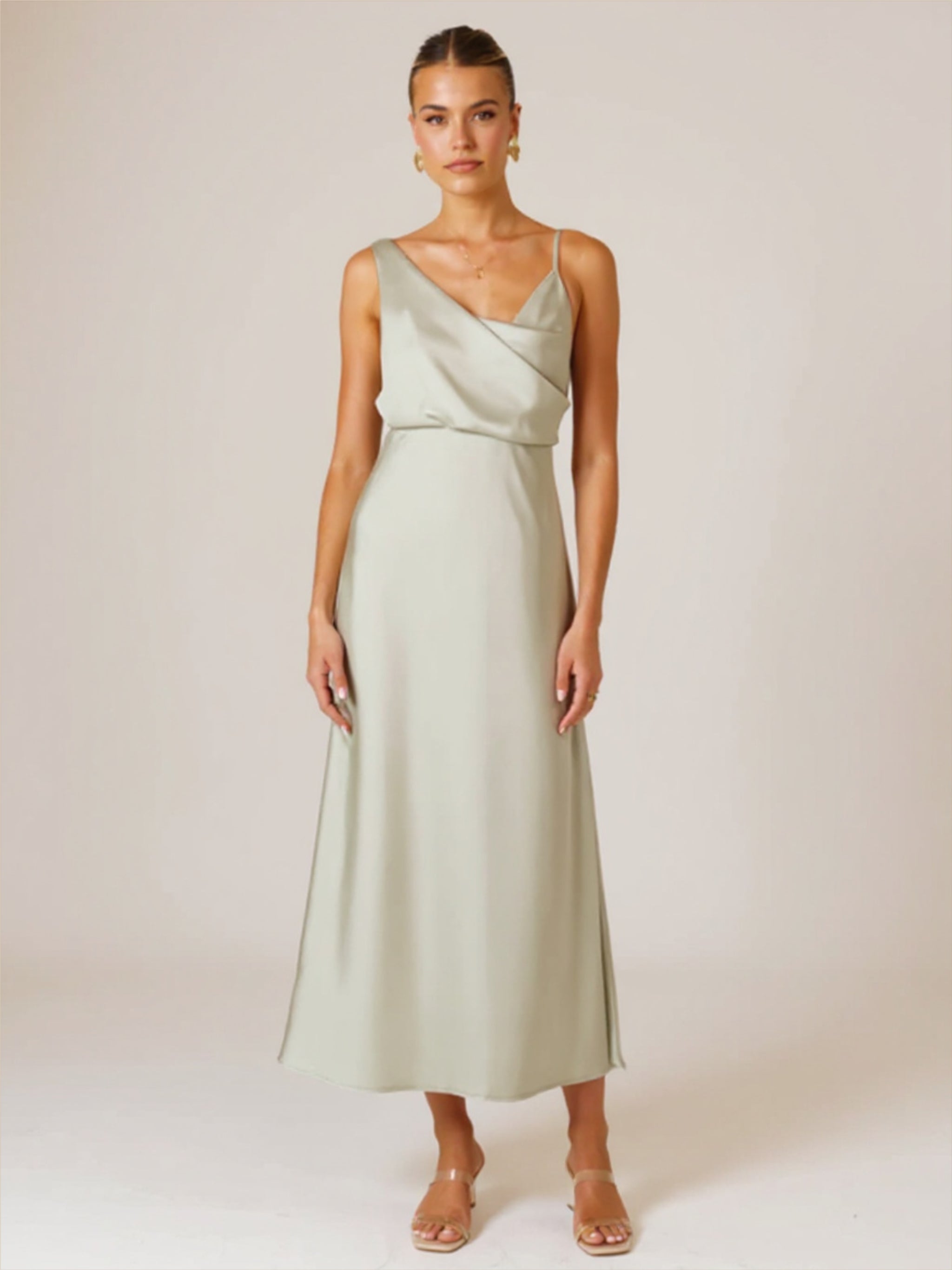 Satin Scoop Neck Dress