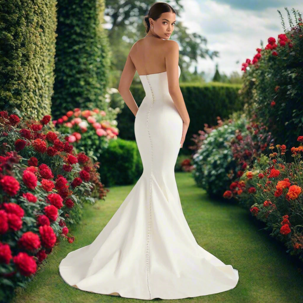 Sweetheart Wedding Dresses Mermaid with Sweep Train