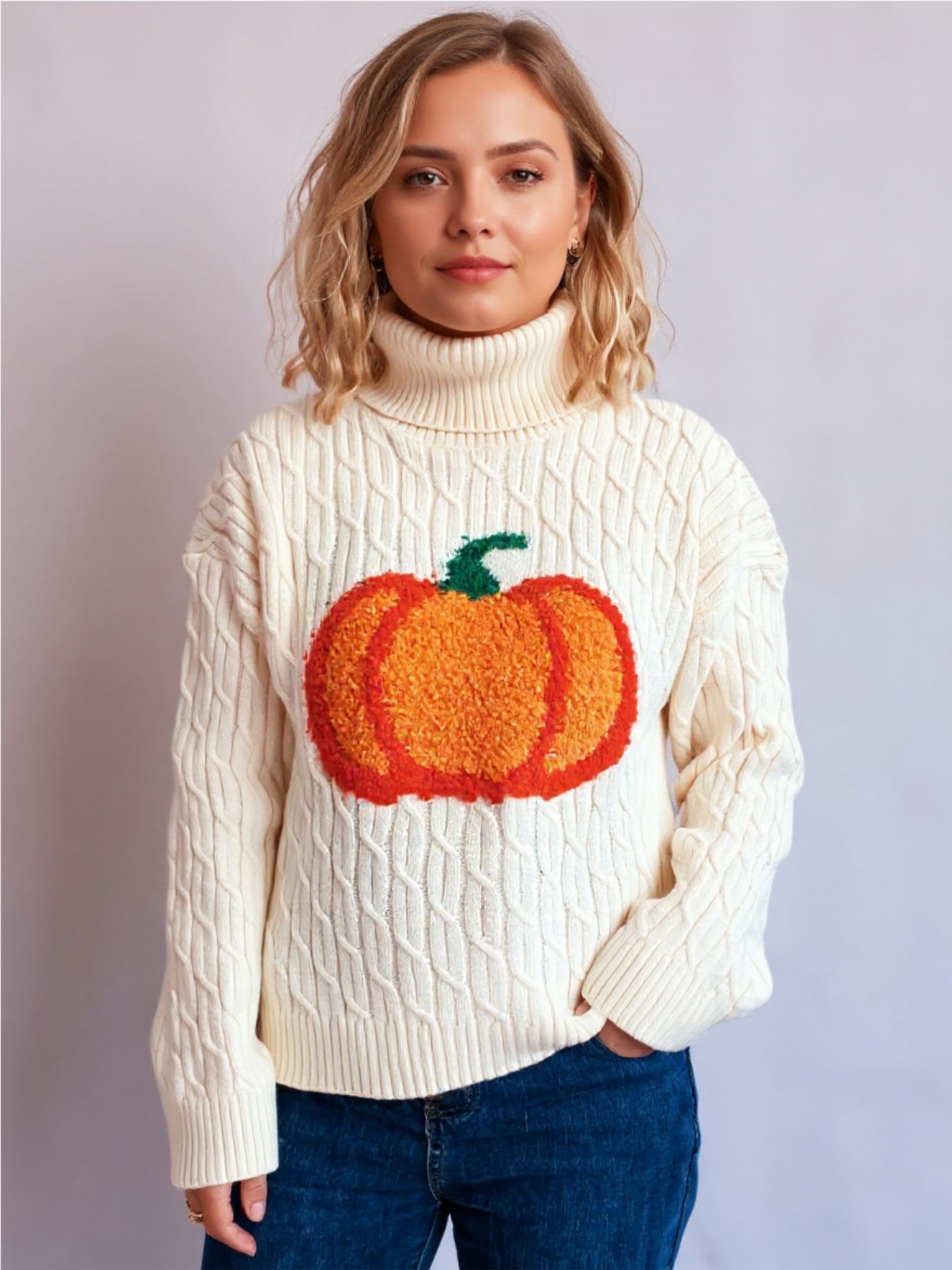 Pumpkin Turtleneck Sweater